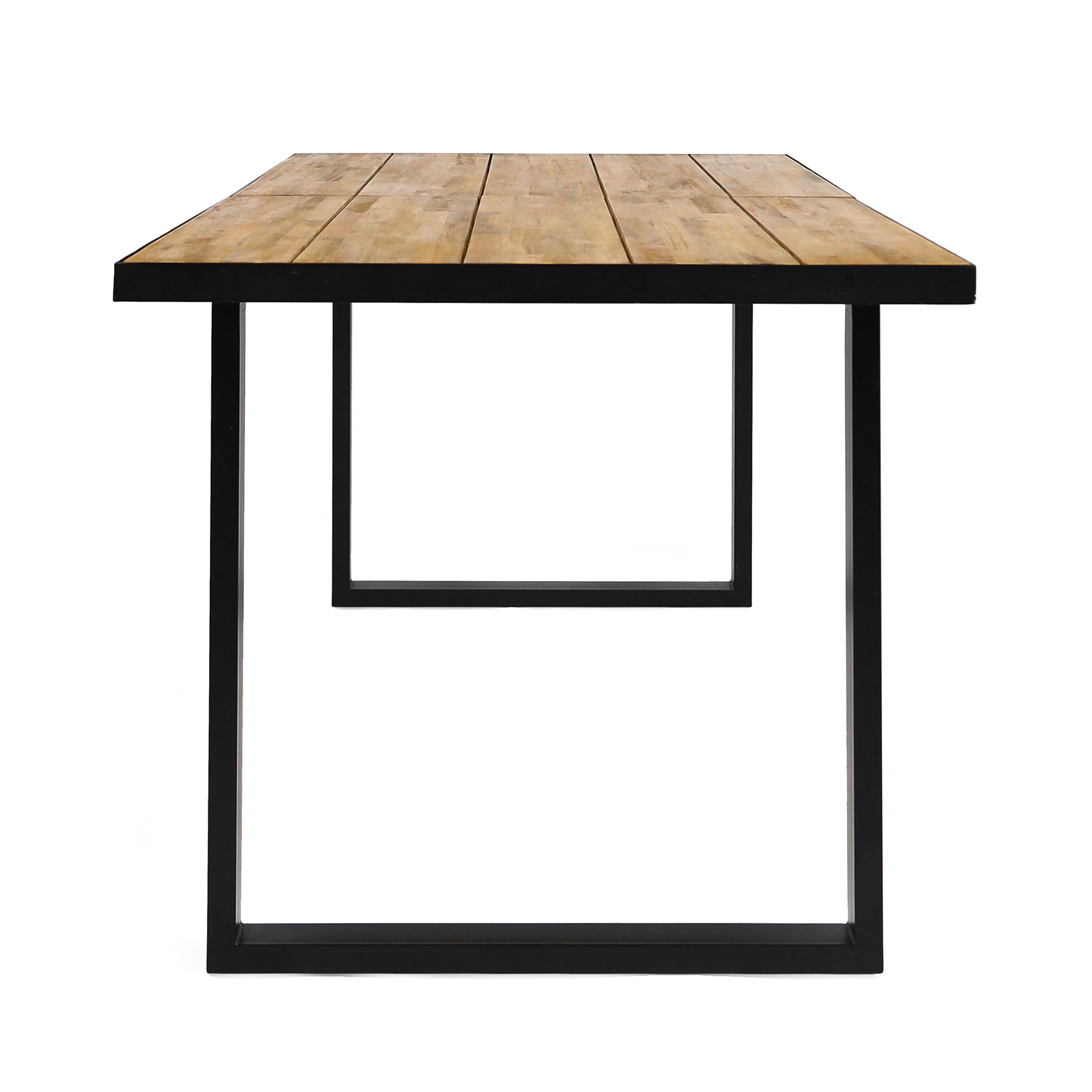 Roma Outdoor Wood and Resin 7 Piece Dining Set, Black and Teak - furnishings