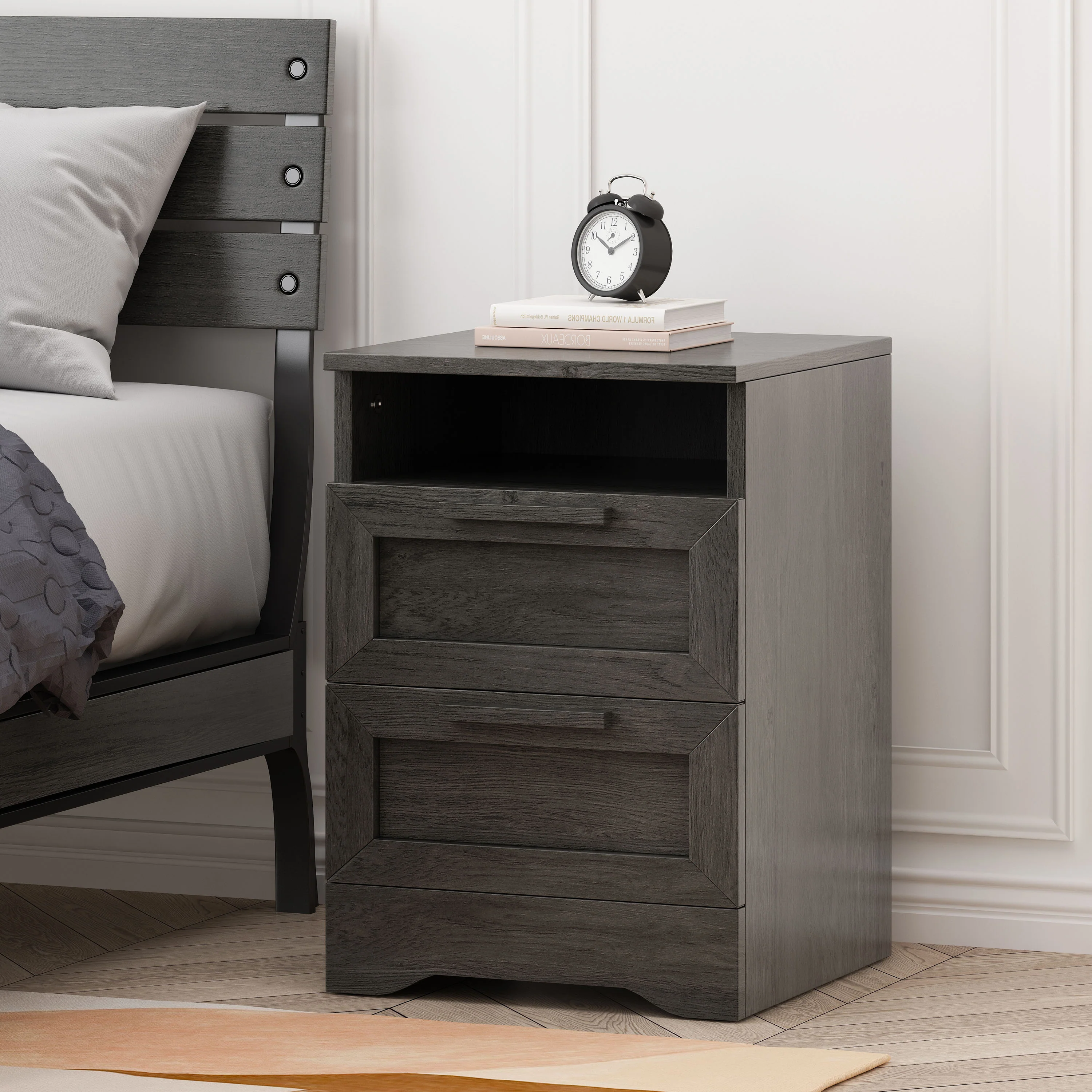 Broxon Rustic 2 Drawer Nightstand - furnishings