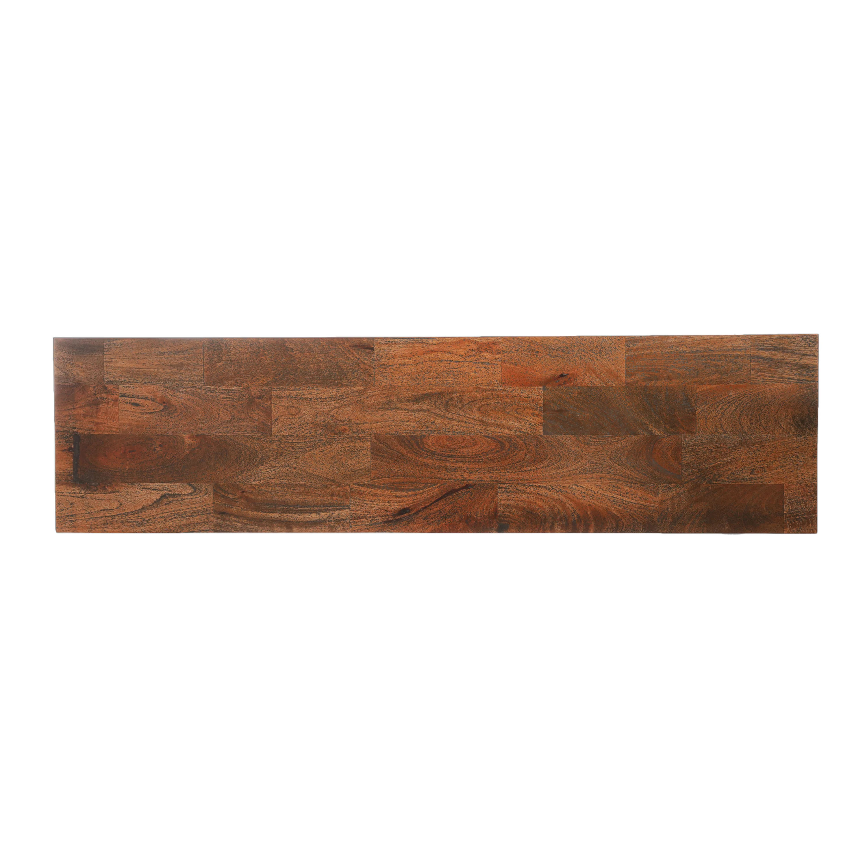 Meridan Modern Industrial Handmade Mango Wood Dining Bench, Country Brown and Black - furnishings