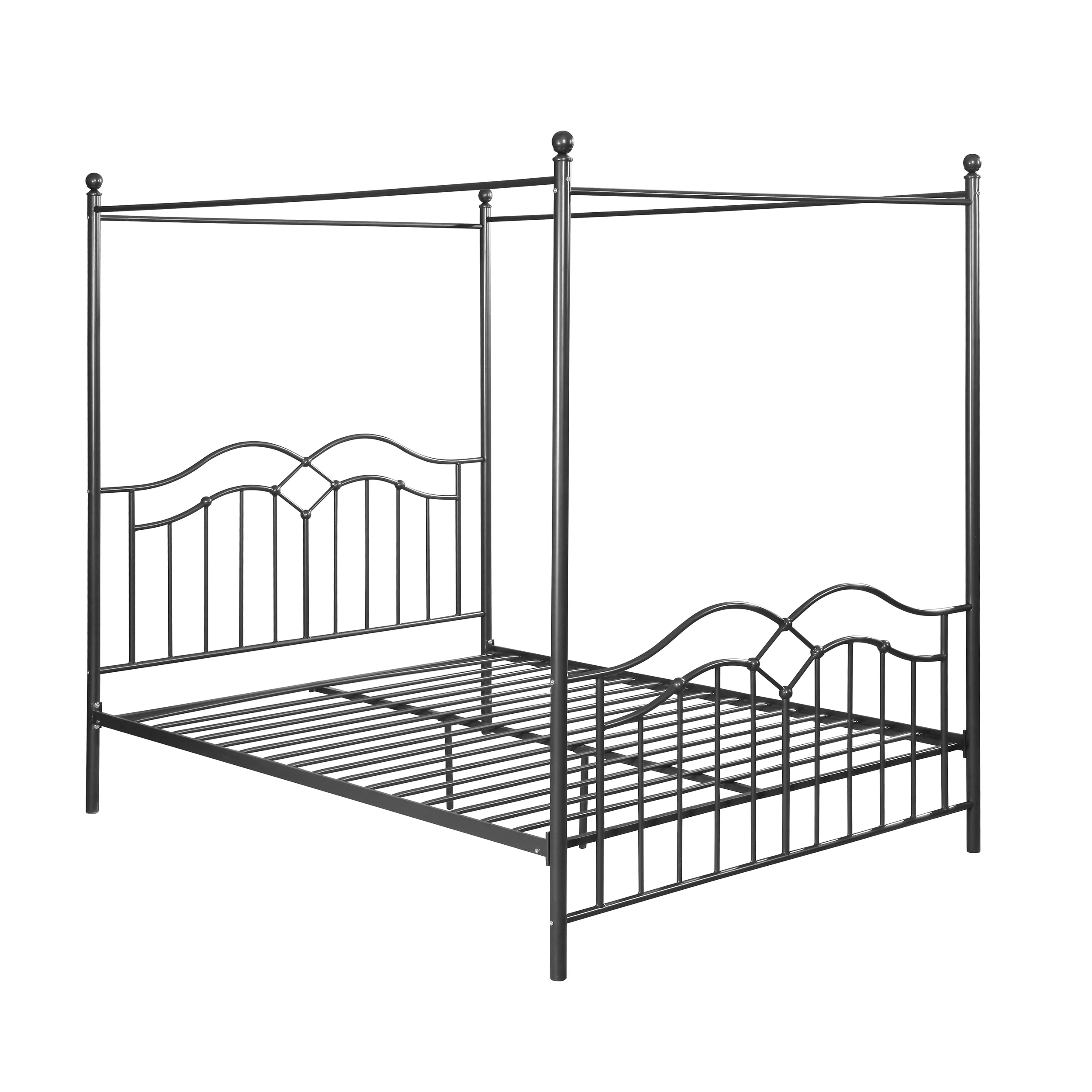Simona Traditional Iron Canopy Queen Bed Frame - furnishings