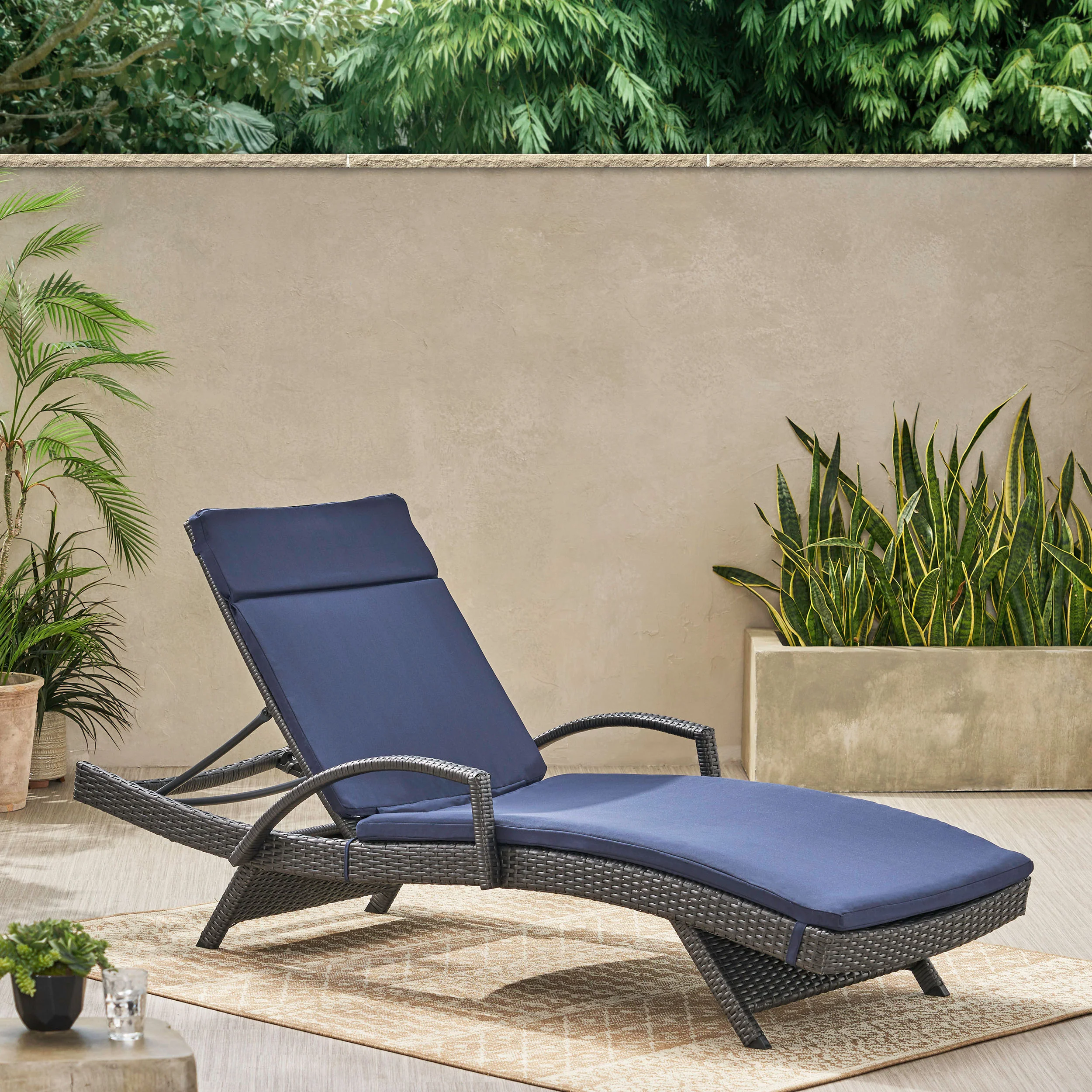 Soleil Outdoor Water Resistant Chaise Lounge Cushion - furnishings