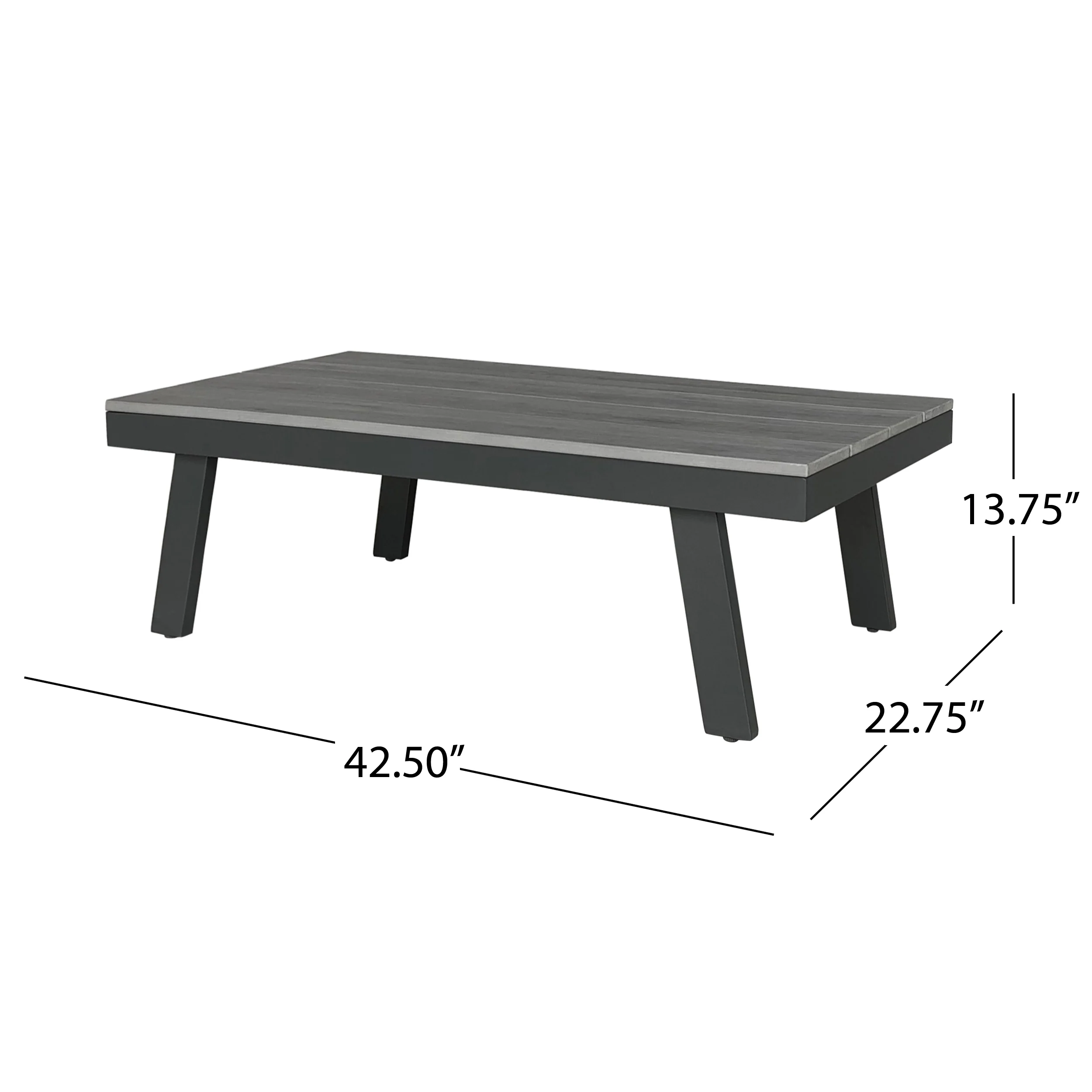 Mathias Outdoor 4 Piece Aluminum and Faux Wood Chat Set with Cushions - furnishings