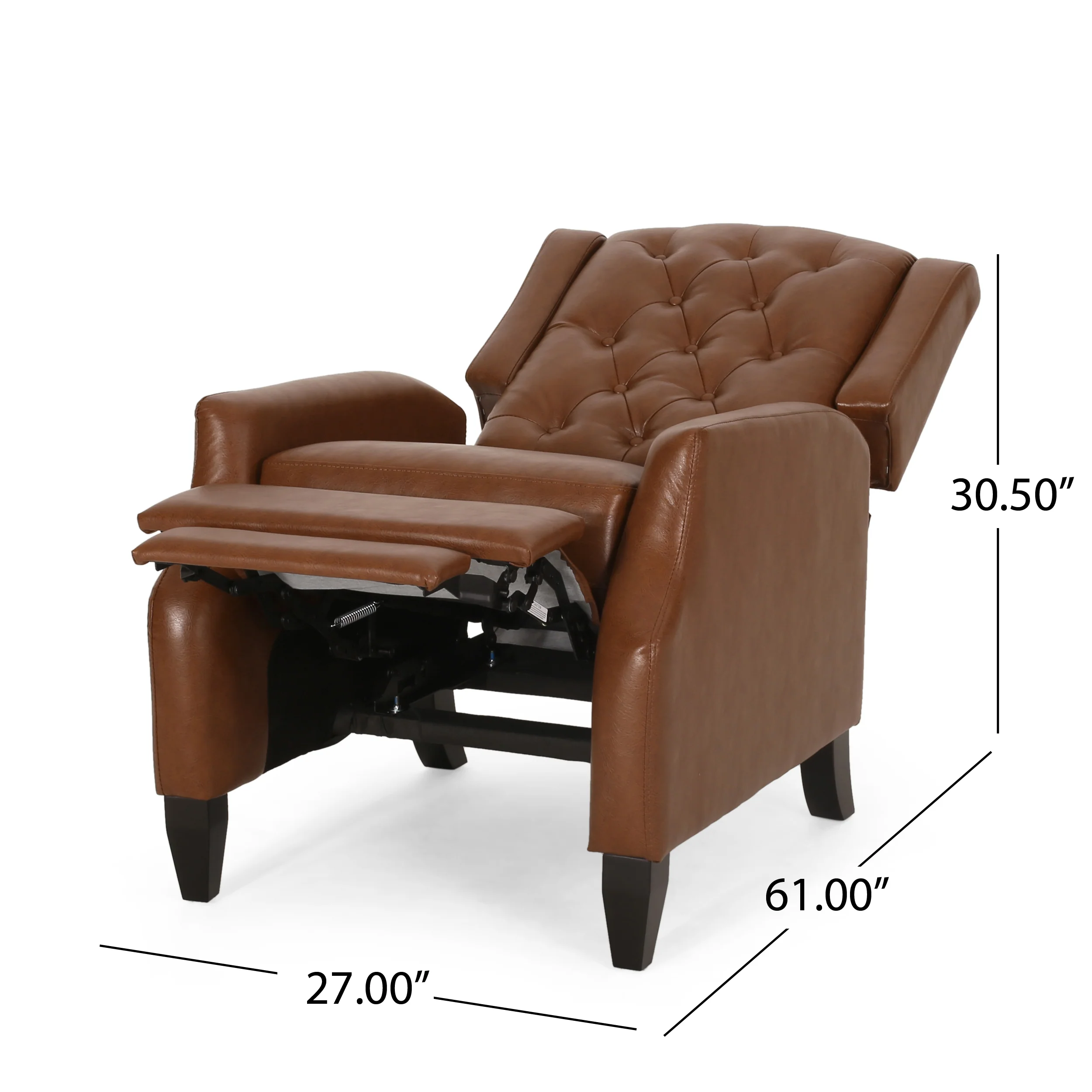 Loubar Contemporary Faux Leather Tufted Pushback Recliners, Set of 2 - furnishings