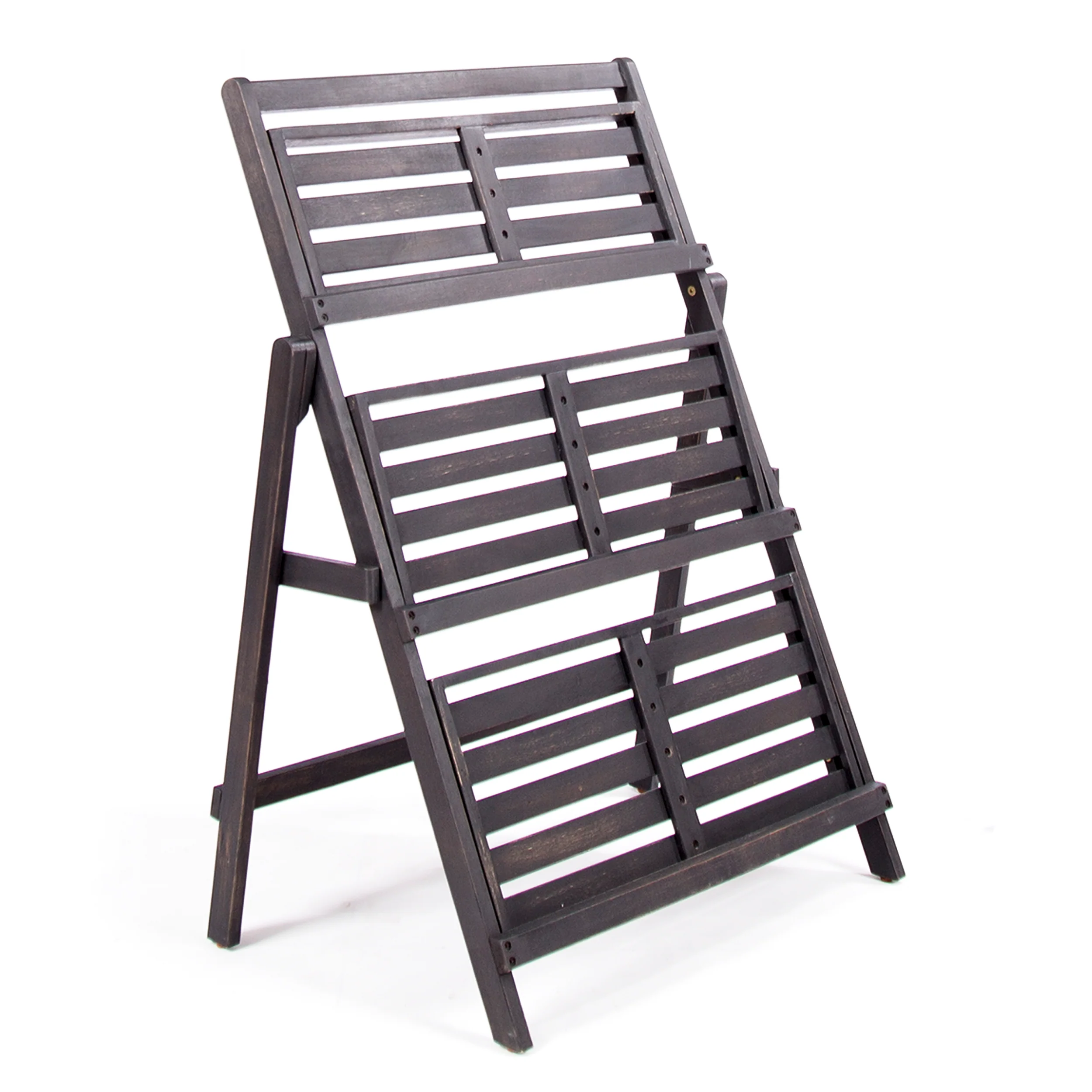 Mesbin Outdoor Dark Grey Acacia Wood Plant Stand (Set of 2) - furnishings