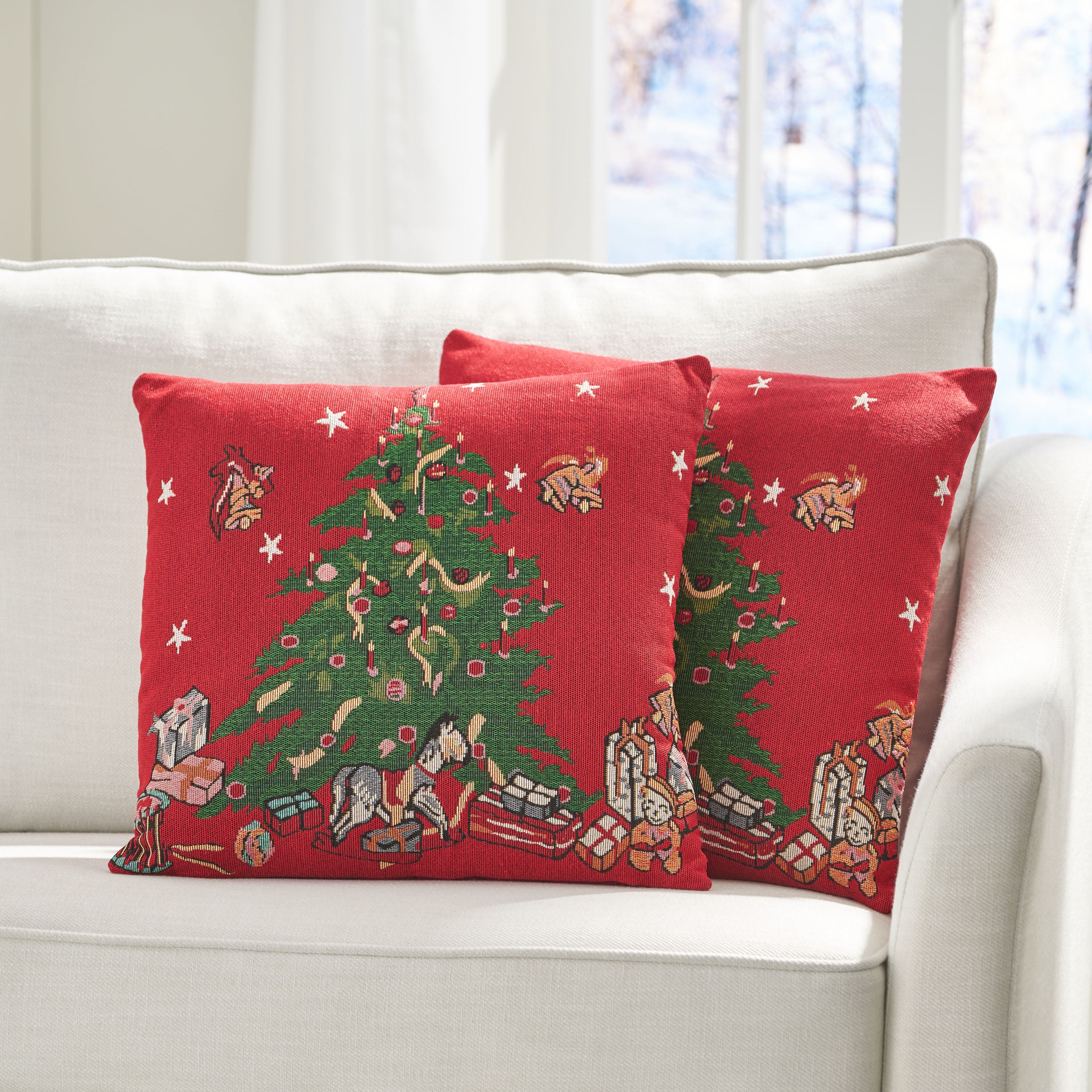 Benoit Modern Fabric Christmas Throw Pillow Cover - furnishings