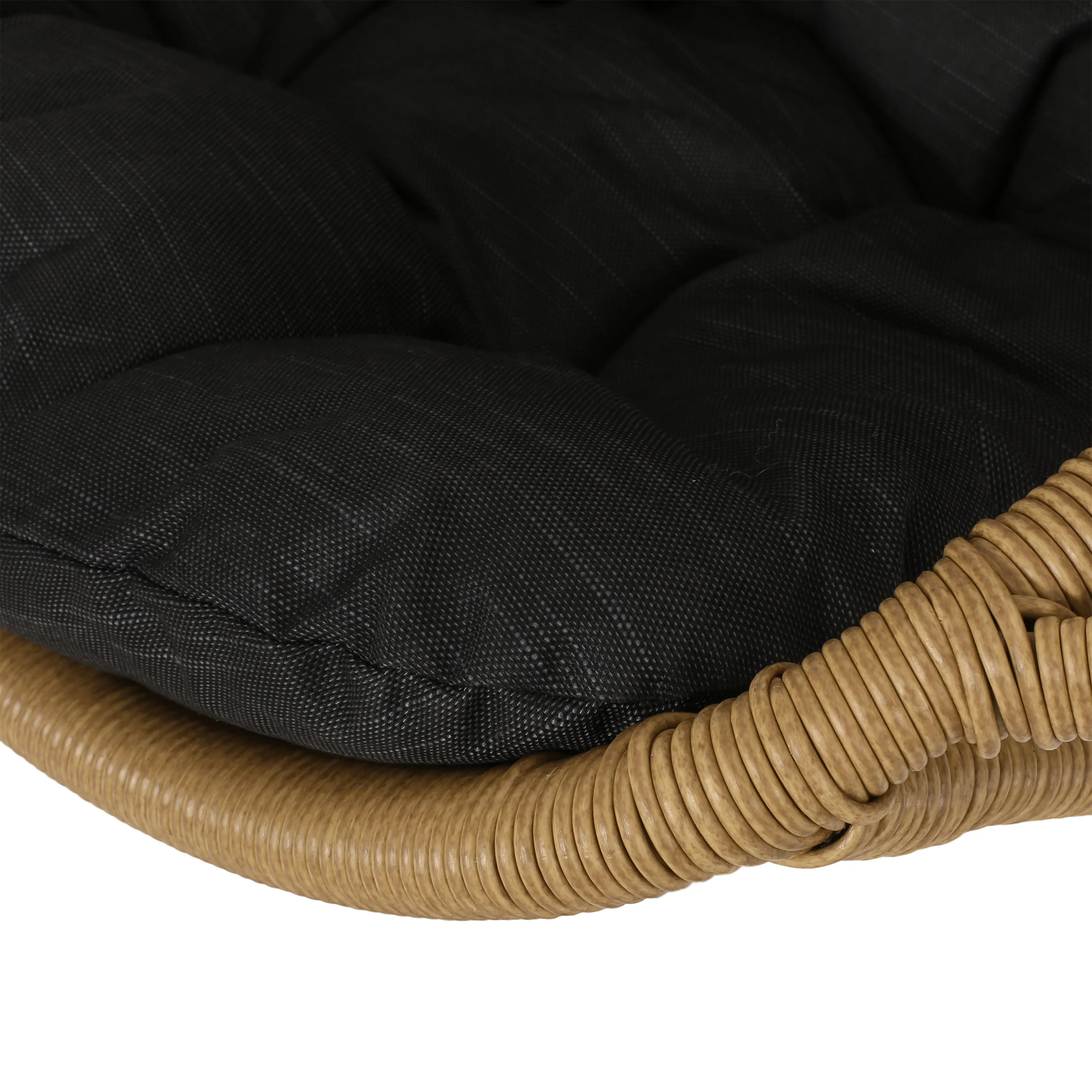Yukon Outdoor Wicker Hanging Basket Chair with Cushions - furnishings