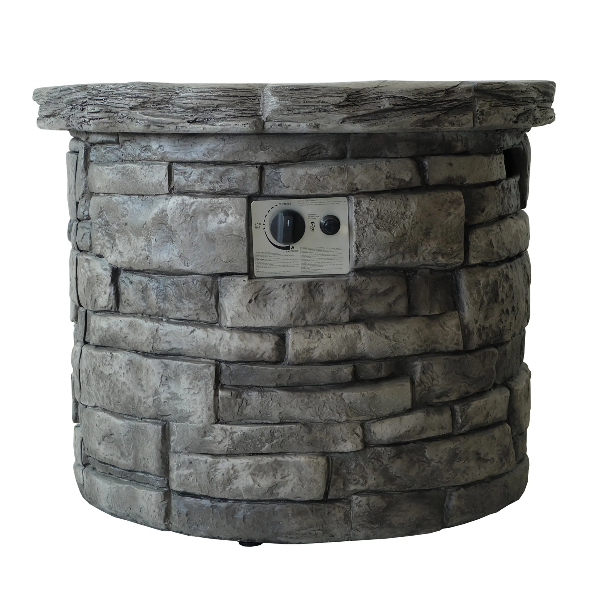 Altta Outdoor Gray Circular Fire Pit - 40,000 BTU - furnishings