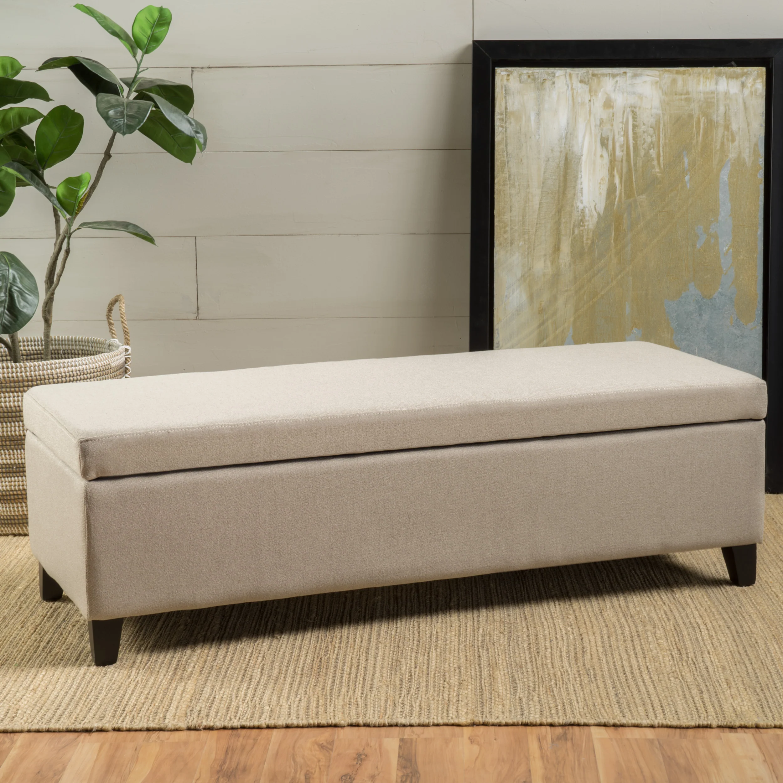 Annis Rectangle Fabric Storage Ottoman Bench - furnishings