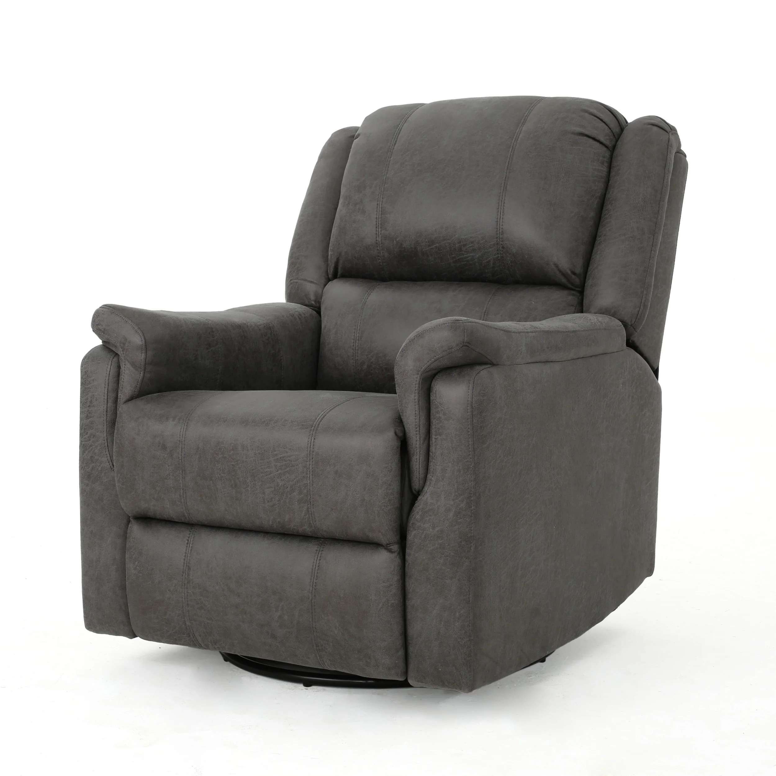 Jemma Tufted Slate Microfiber Swivel Gliding Recliner - furnishings