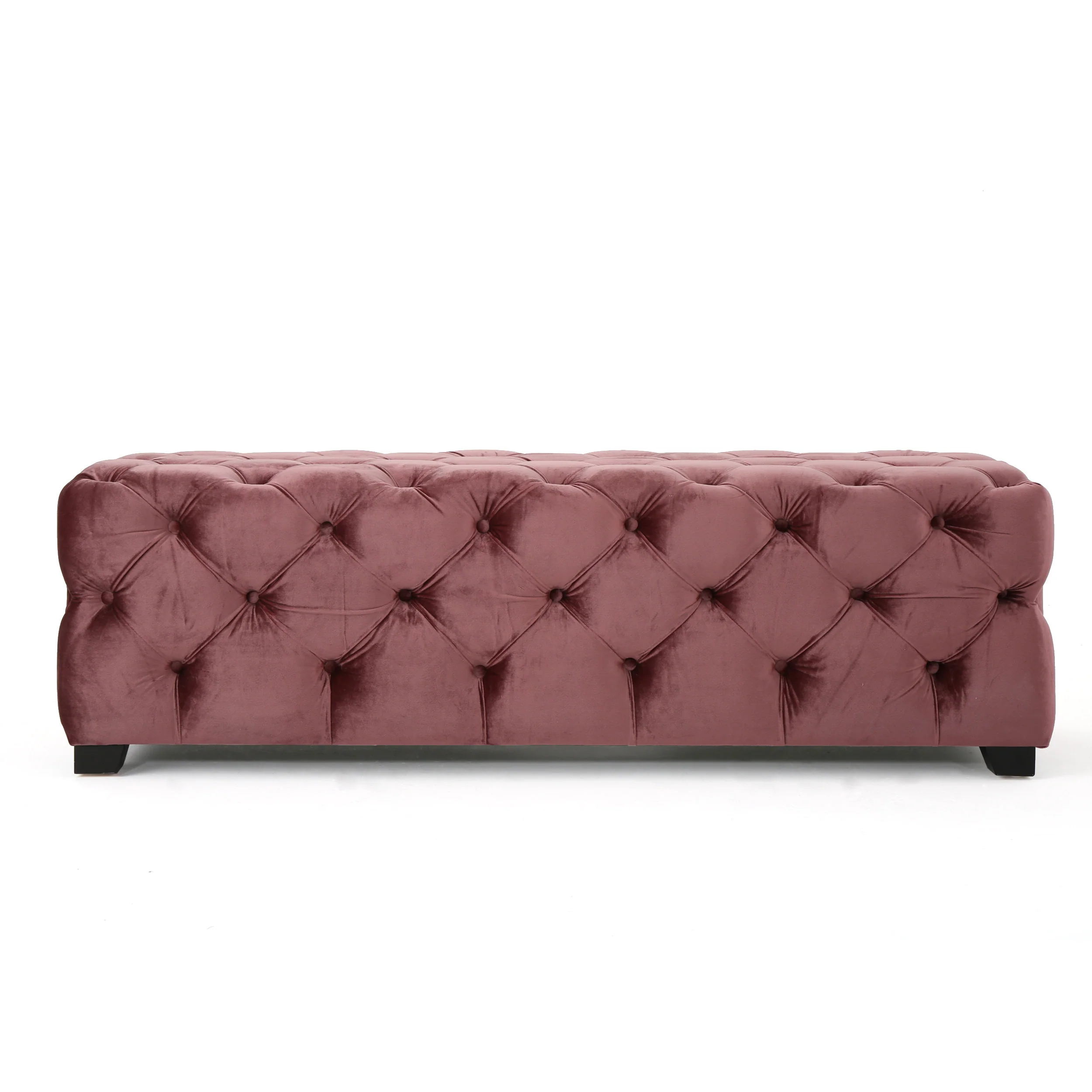 Provence Modern Glam Tufted Velvet Ottoman Bench - furnishings