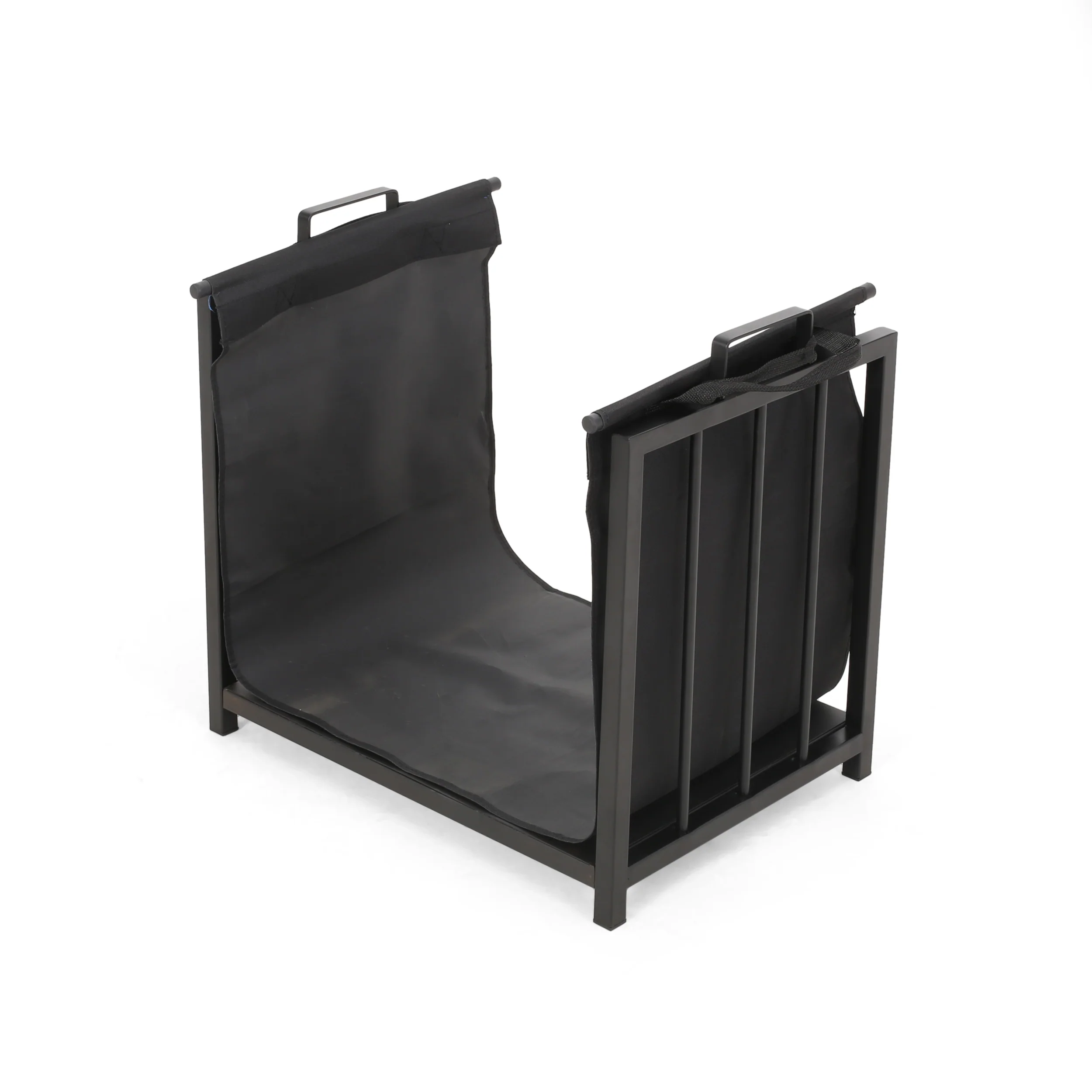 Kabria Cosada Iron and Canvas Fireplace Log Holder - furnishings