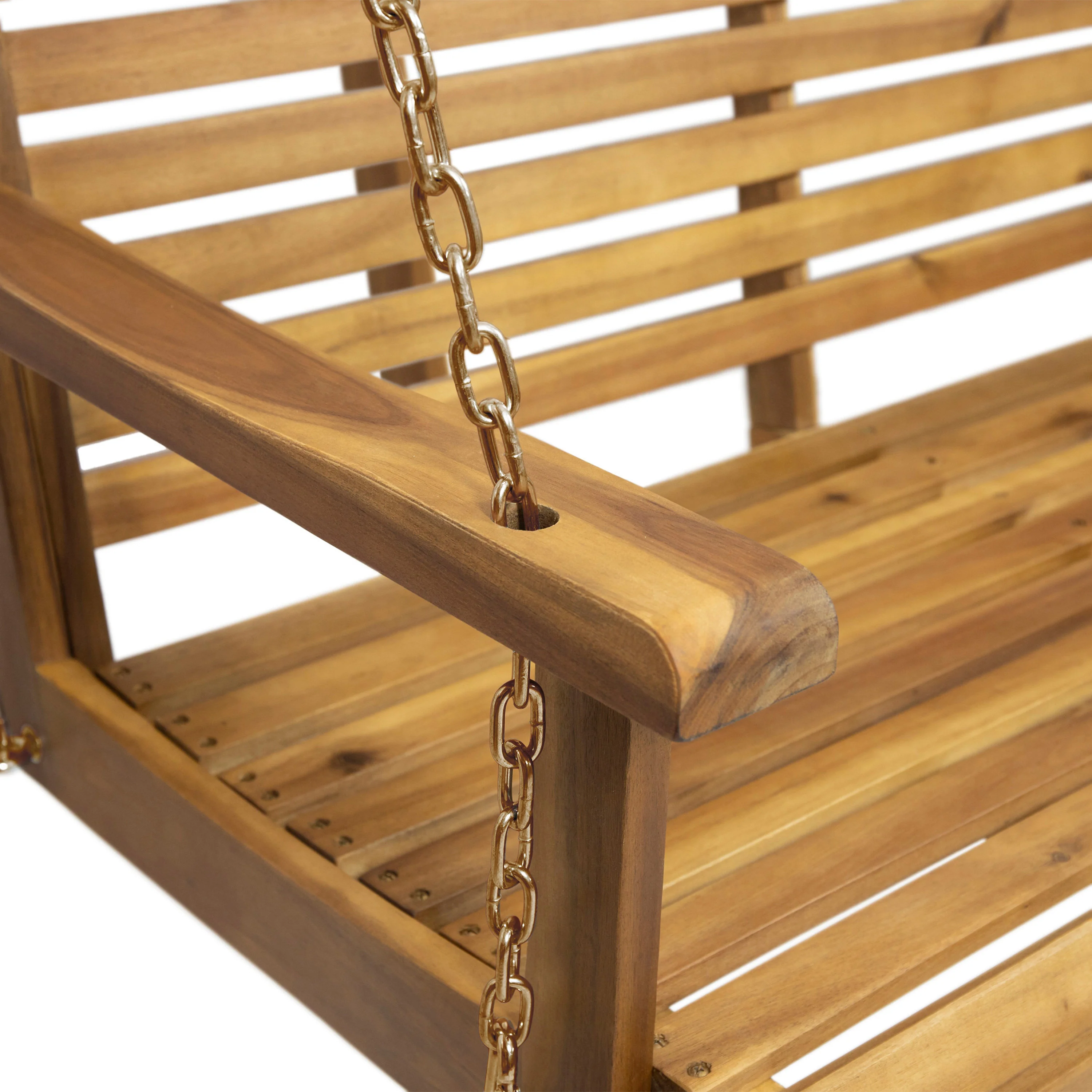 Viola Outdoor Aacia Wood Porch Swing - furnishings