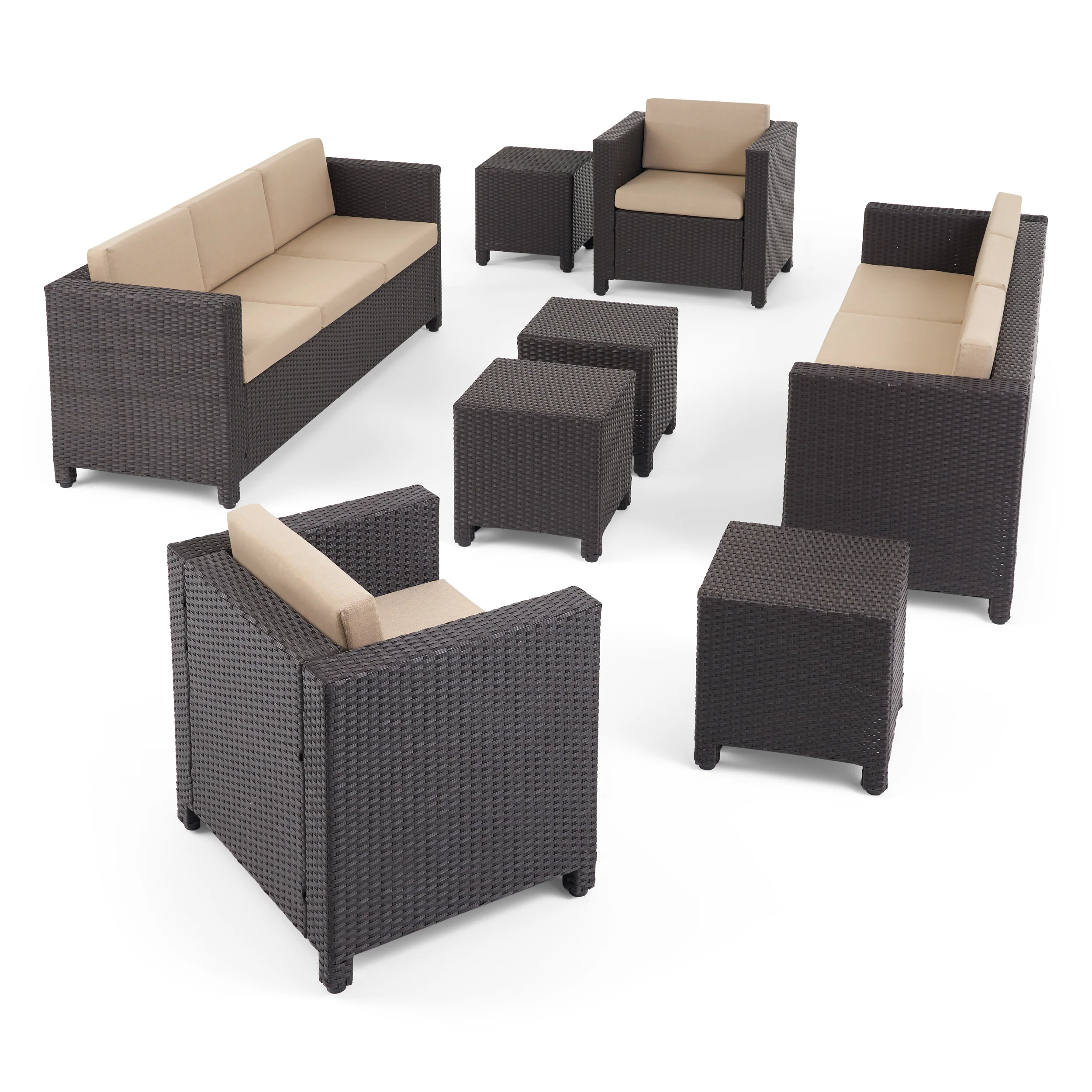 Venice 8-Seater Outdoor Sofa Set with Side Tables - furnishings