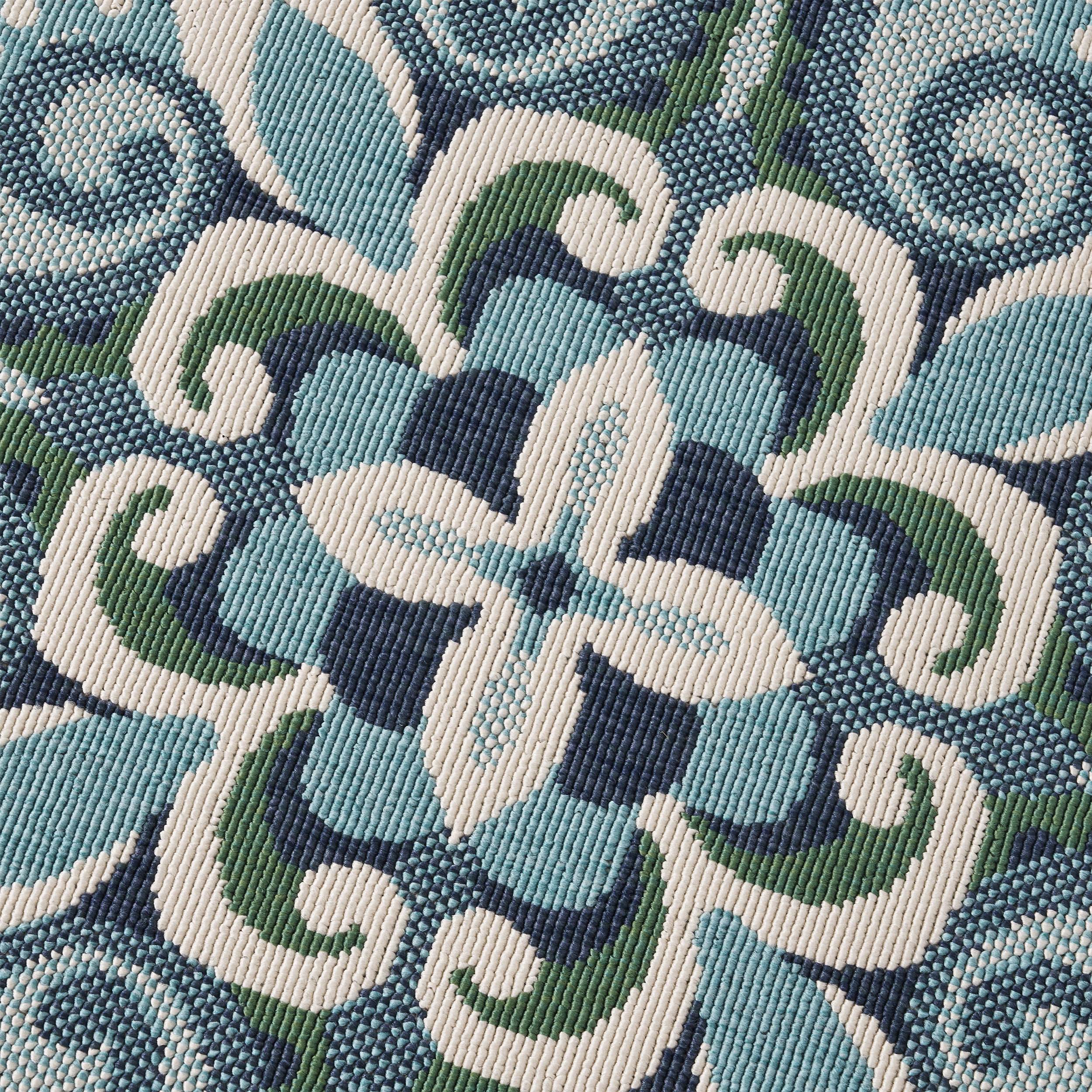 Pazel Indoor/Outdoor Floral Area Rug, Blue and Green - furnishings