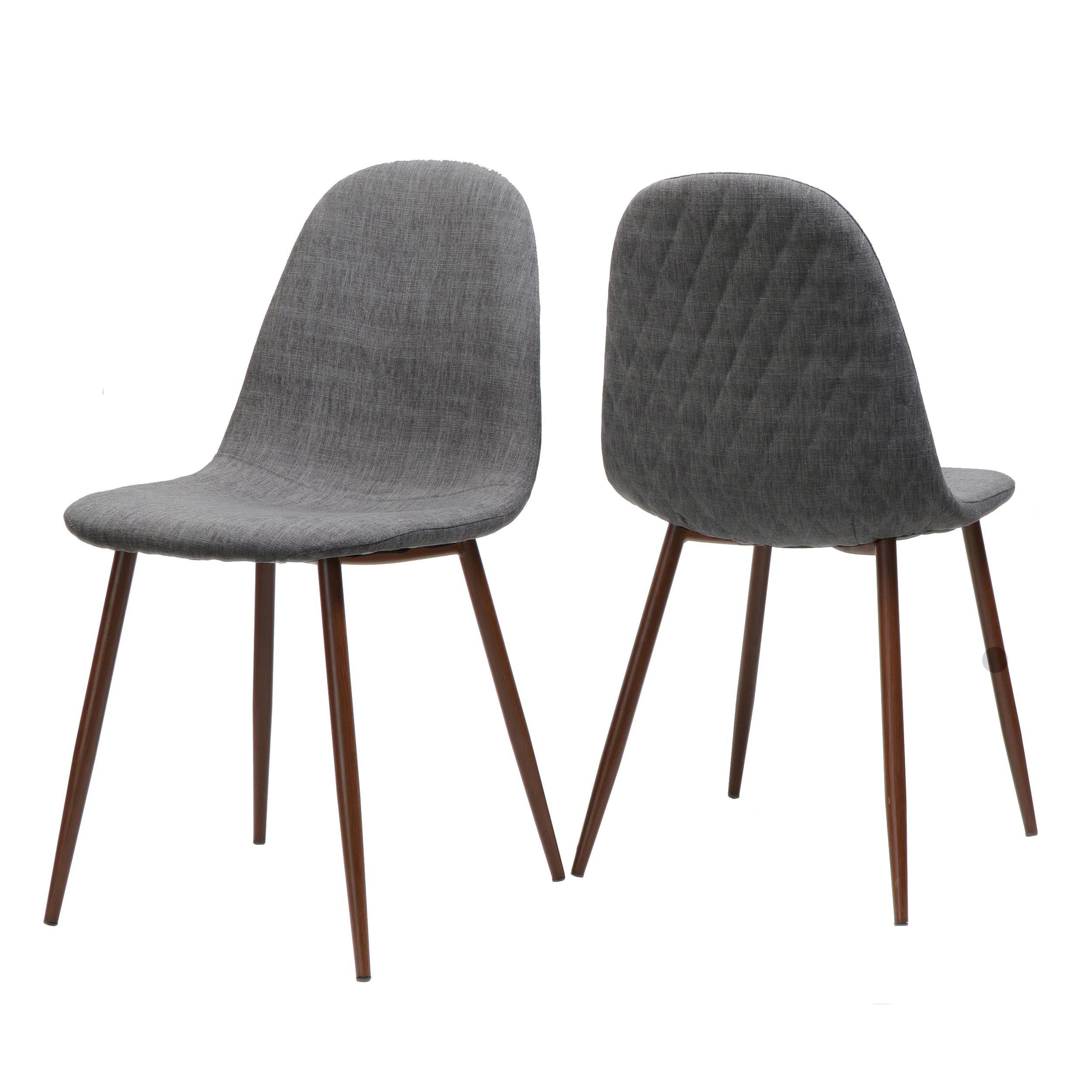 Sherdan Mid Century Fabric Dining Chairs with Wood Finished Legs - Set of 2 - furnishings