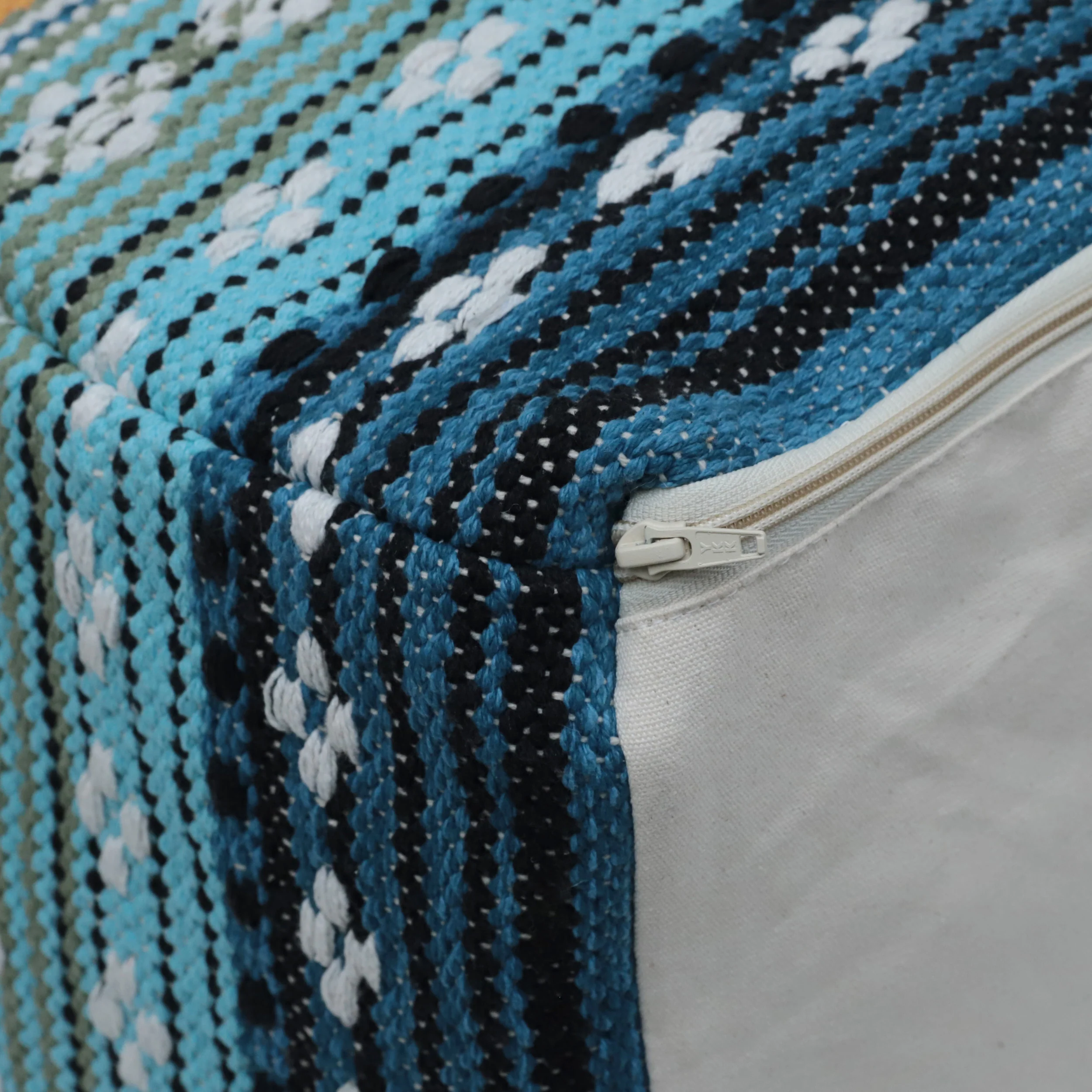 Hilliard Boho Handcrafted Peruvian Print Cube Pouf - furnishings