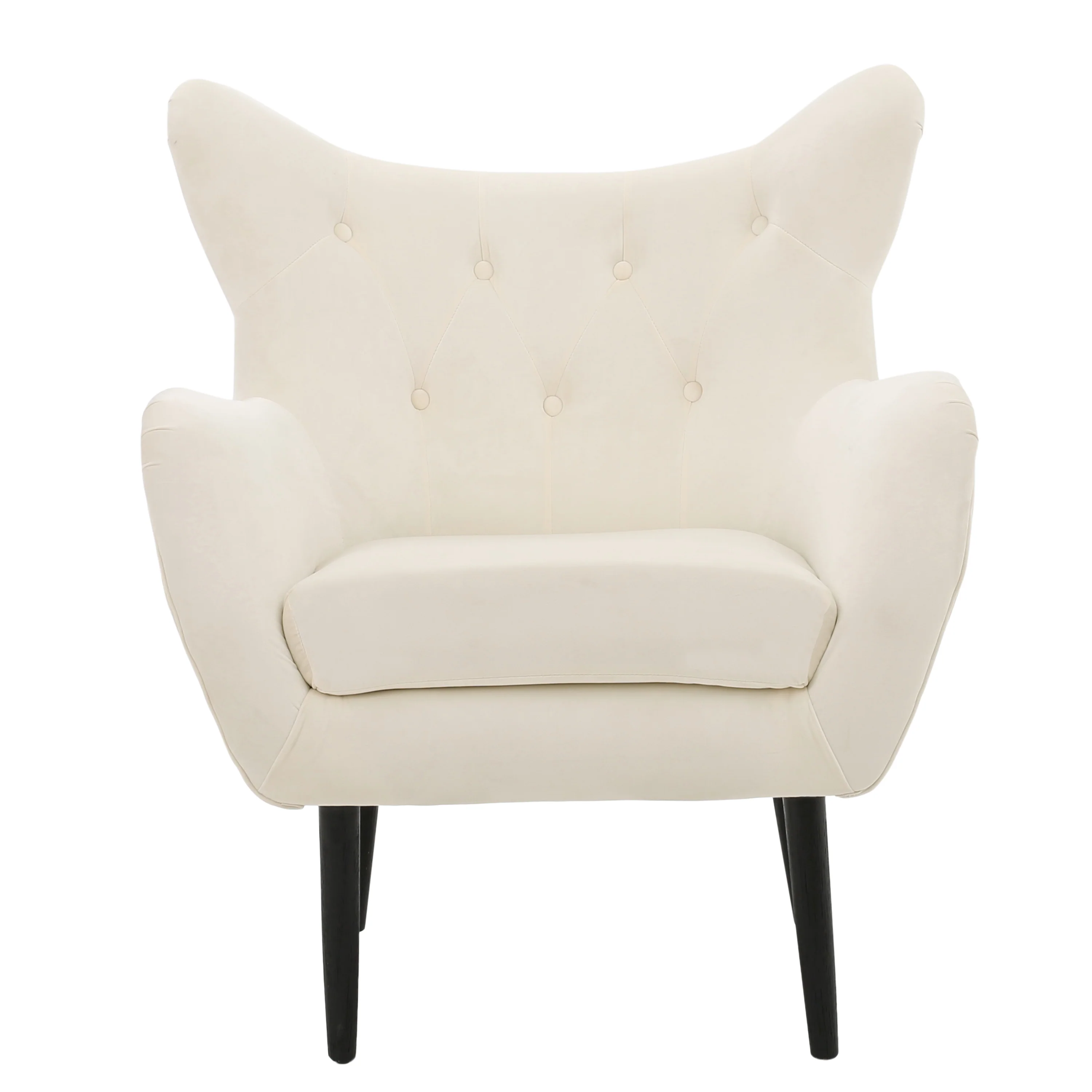 Mae Velvet Tufted Wingback Armchair - furnishings