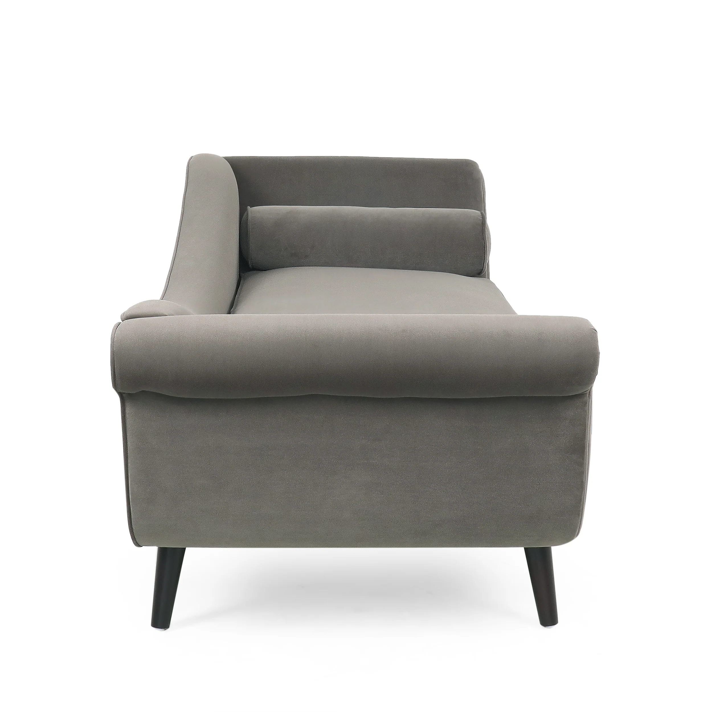Jakyrah Contemporary Velvet Chaise Lounge with Scroll Arms - furnishings