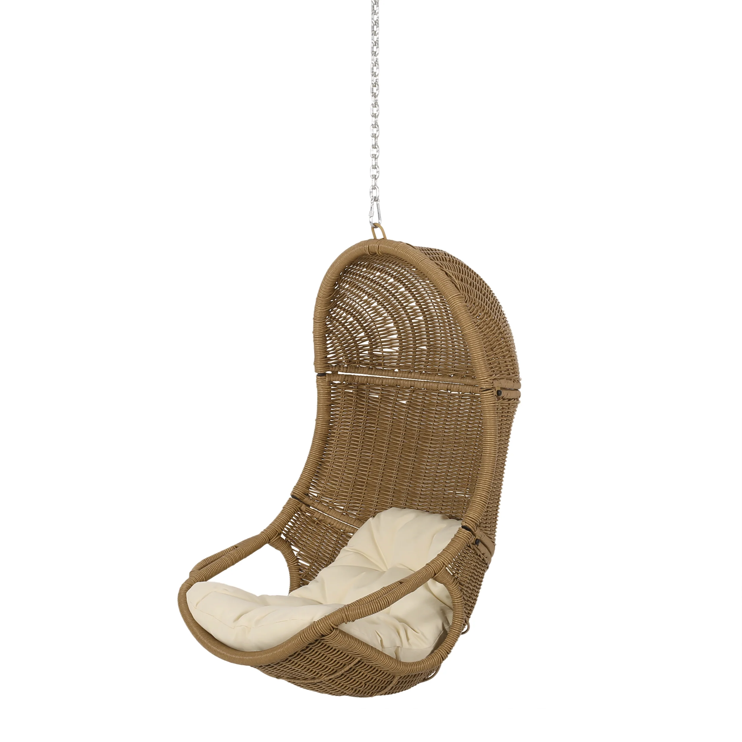 Berrien Orville Outdoor/Indoor Wicker Hanging Nest Chair (No Stand) - furnishings