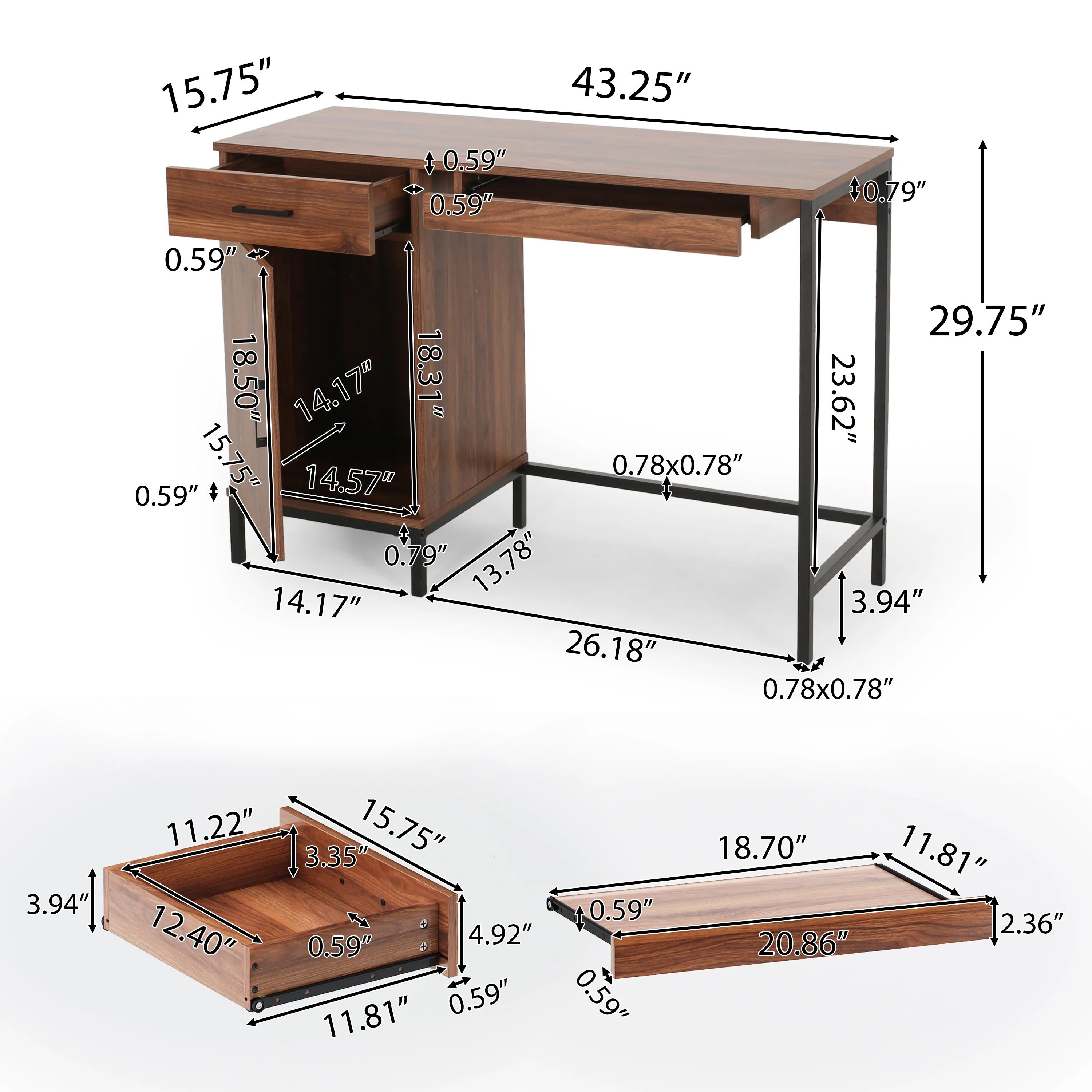 Jeanie Contemporary Faux Wood Computer Desk - furnishings