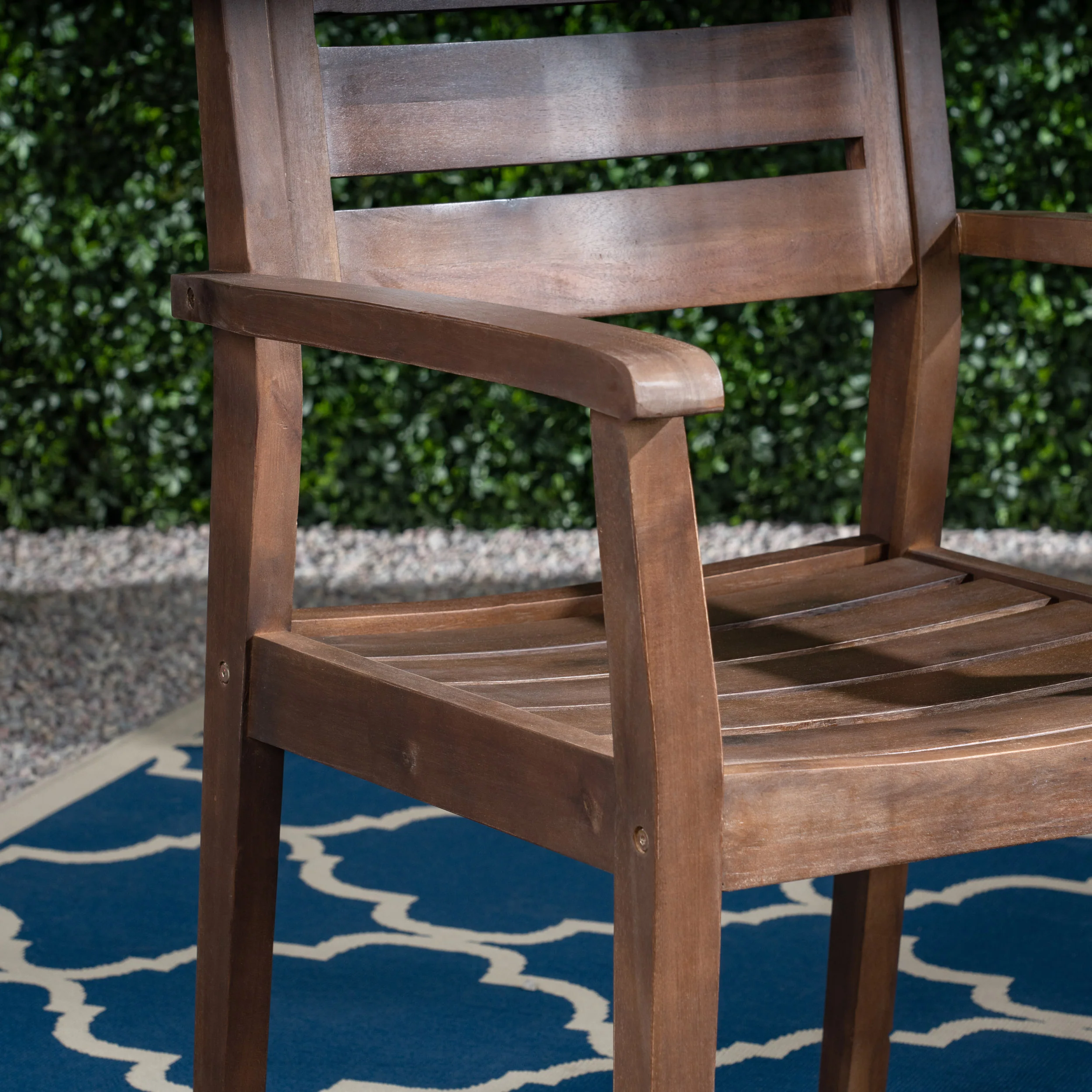Ayrton Outdoor Rustic Acacia Wood 7 Piece Dining Set - furnishings