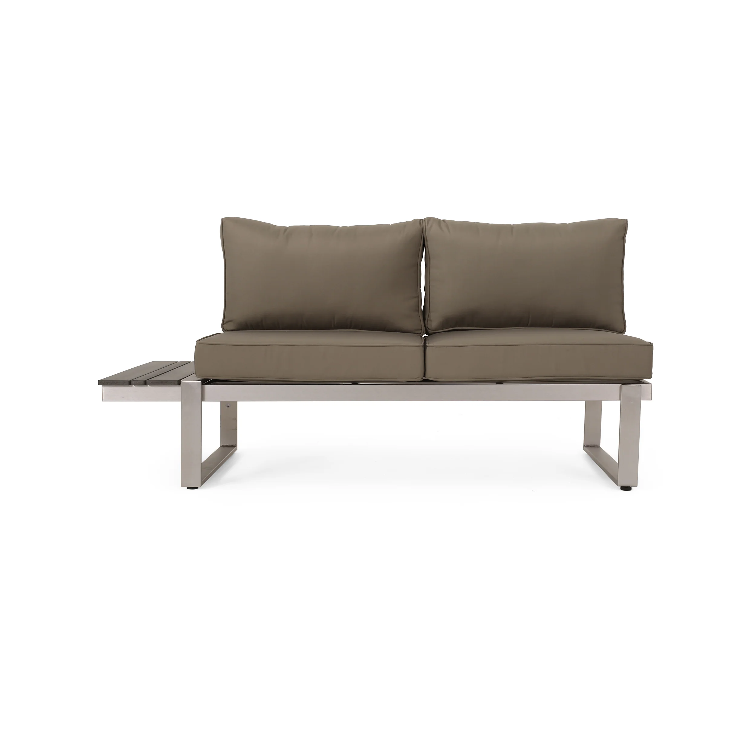 Johana Outdoor Aluminum V-Shaped 5 Seater Sofa Set with Cushions - furnishings