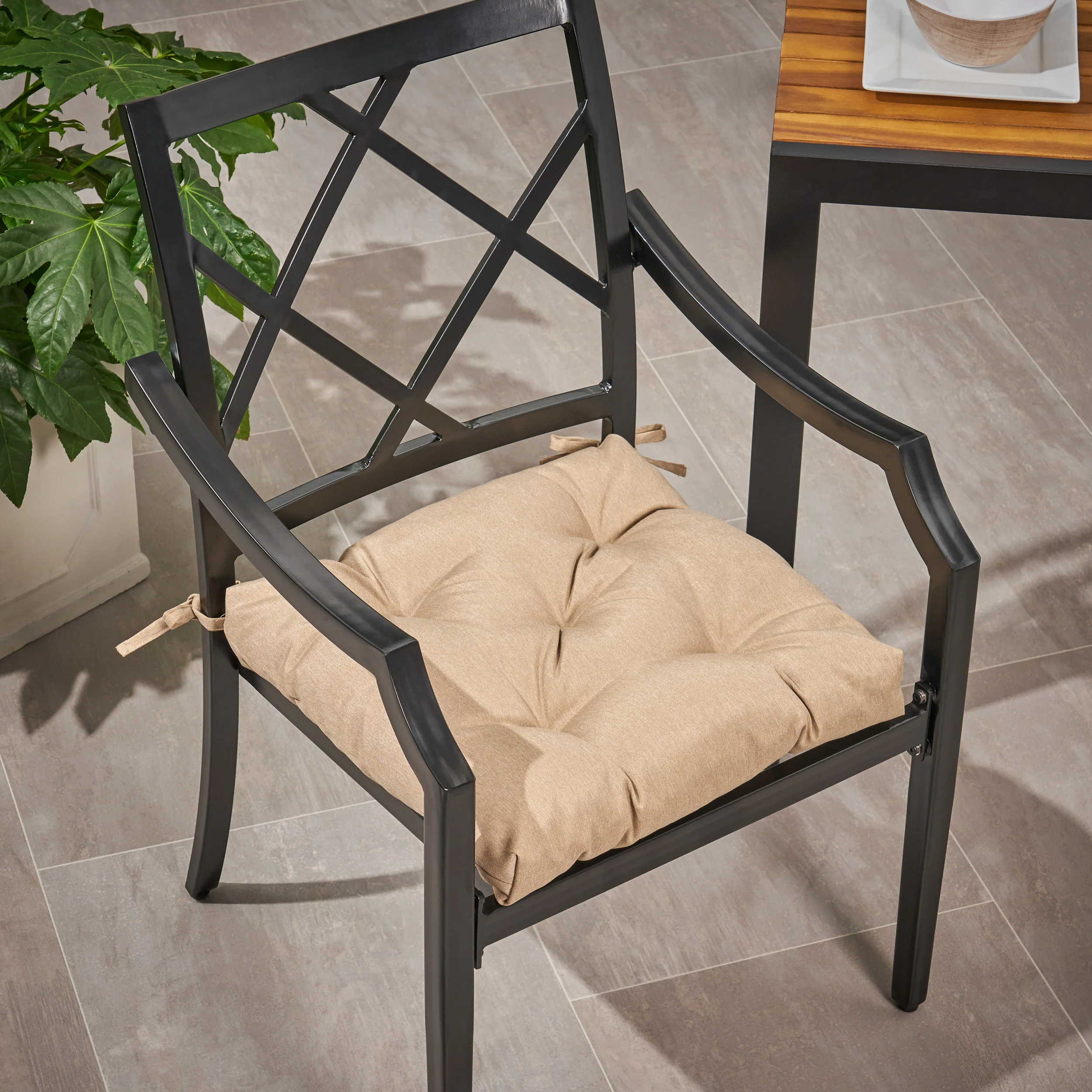 Nessett Outdoor Fabric Classic Tufted Chair Cushion - furnishings