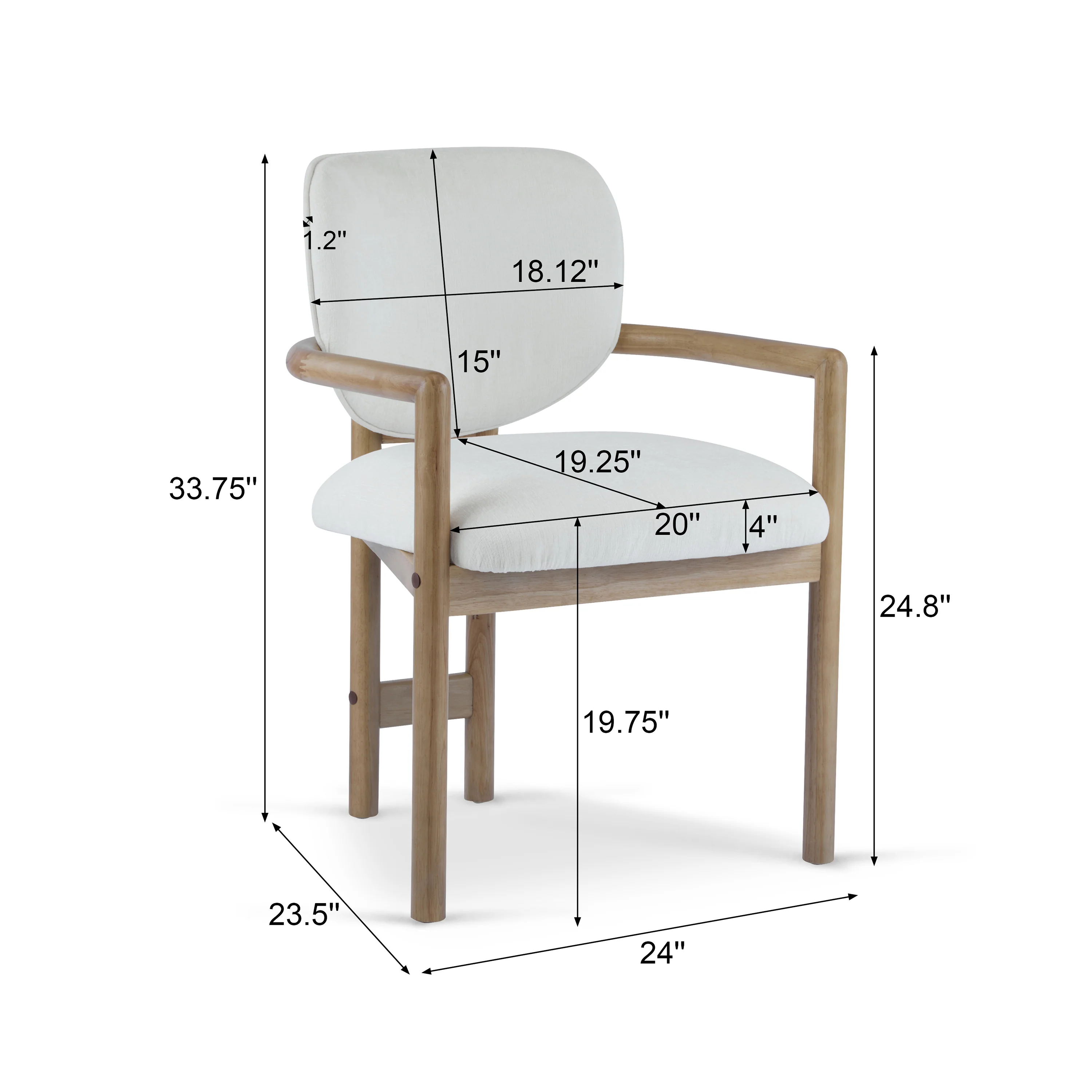 Fluffy Modern Rubberwood Upholstered Dining Chairs - furnishings