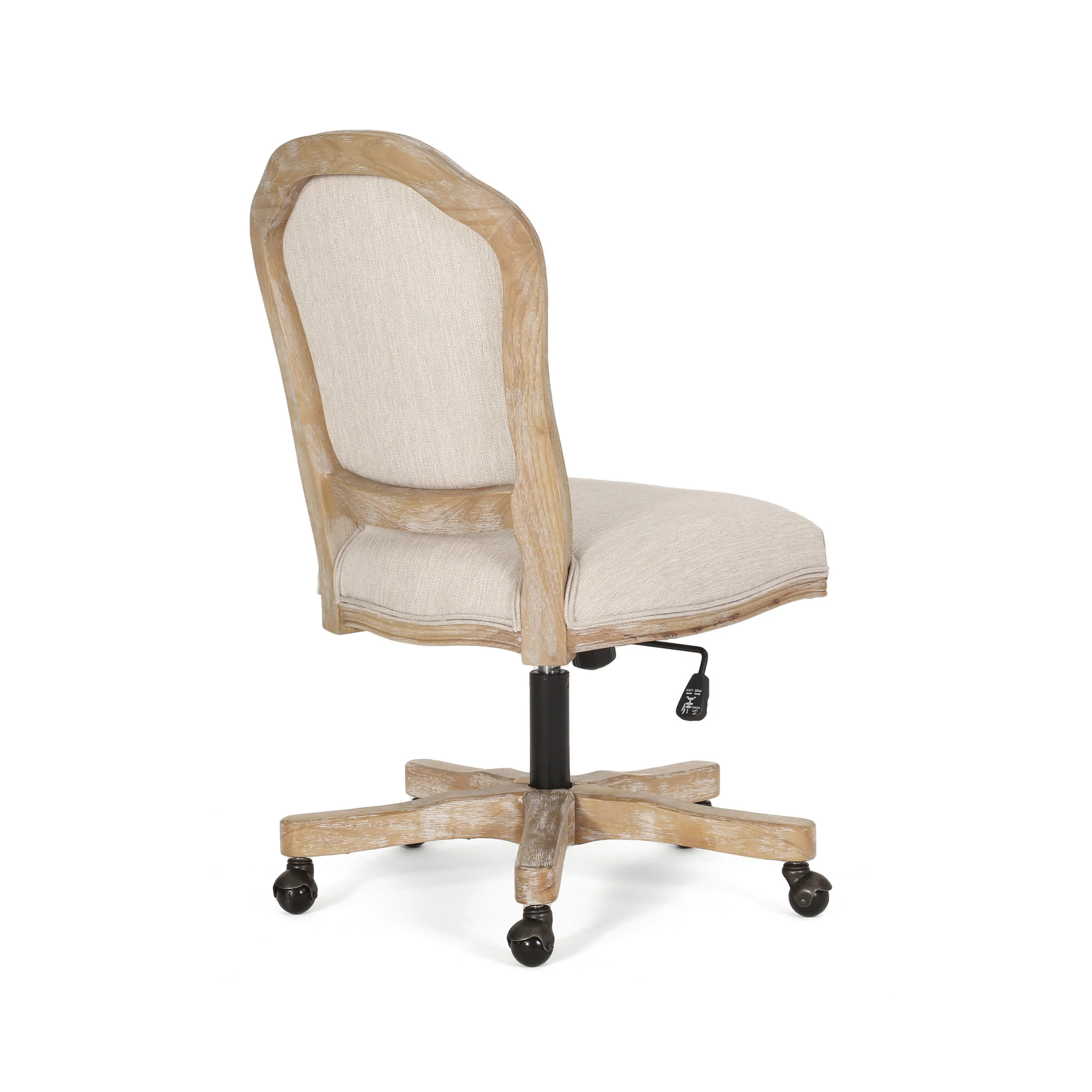 Oakes French Country Upholstered Swivel Office Chair - furnishings