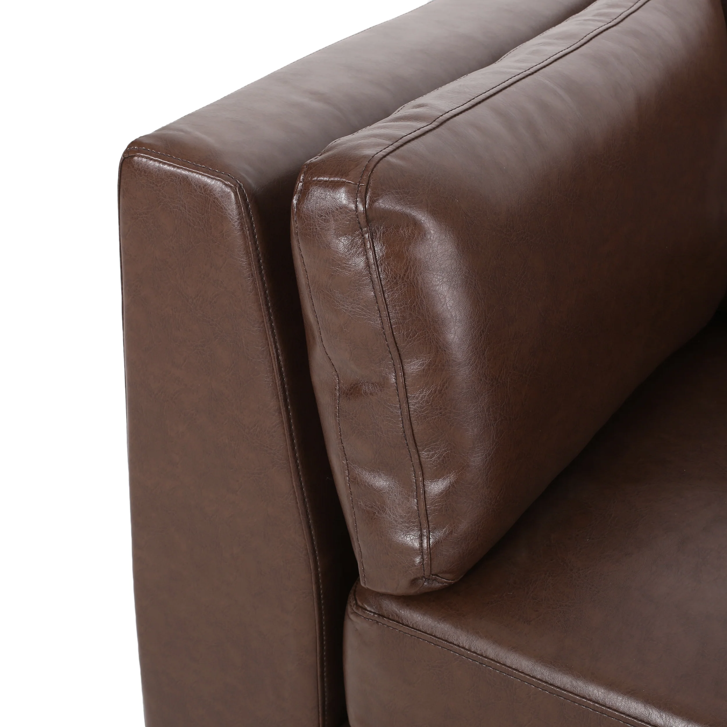 Ayers Contemporary Faux Leather Upholstered 3 Seater Sofa - furnishings