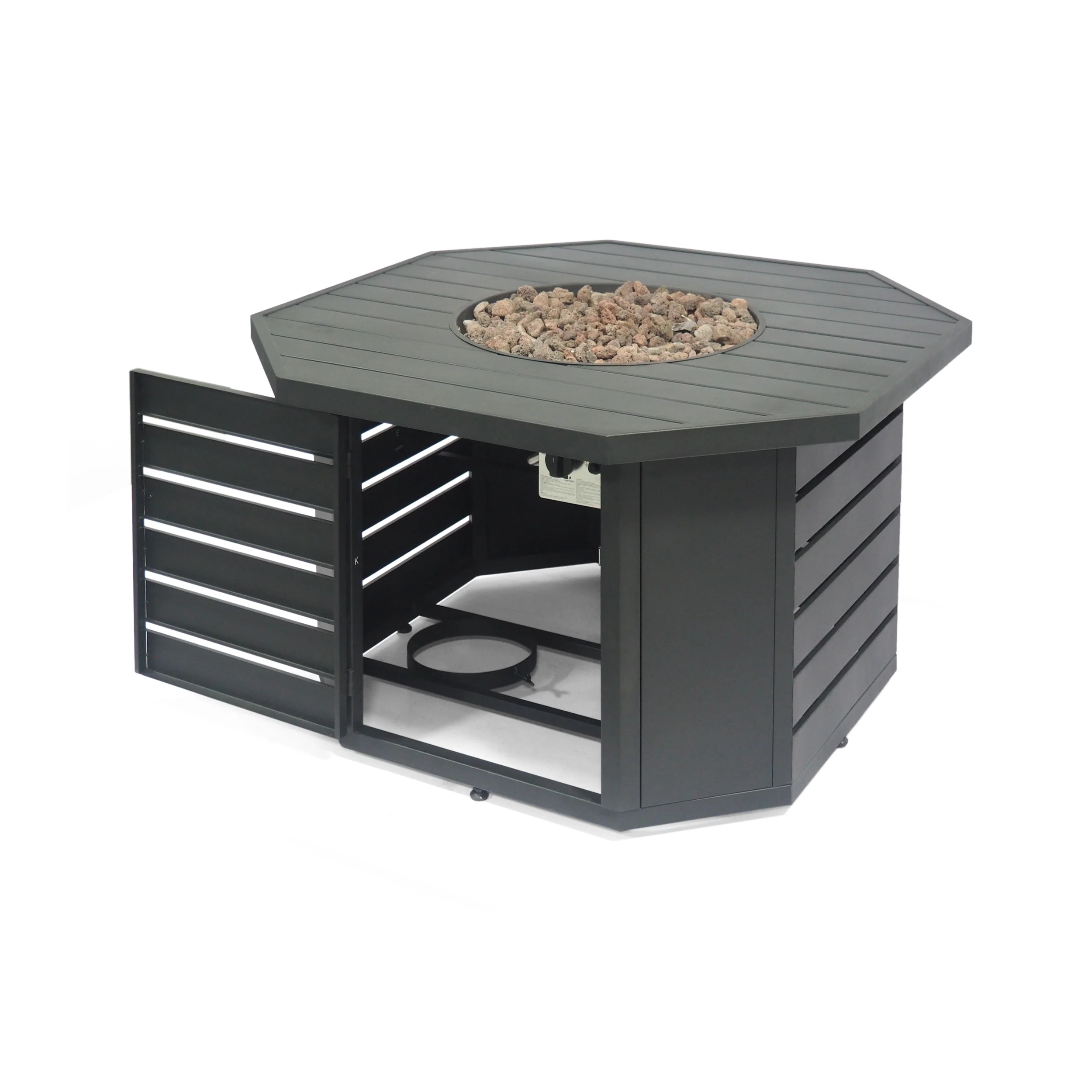 Moira Octagonal Propane Fire Pit Table - furnishings