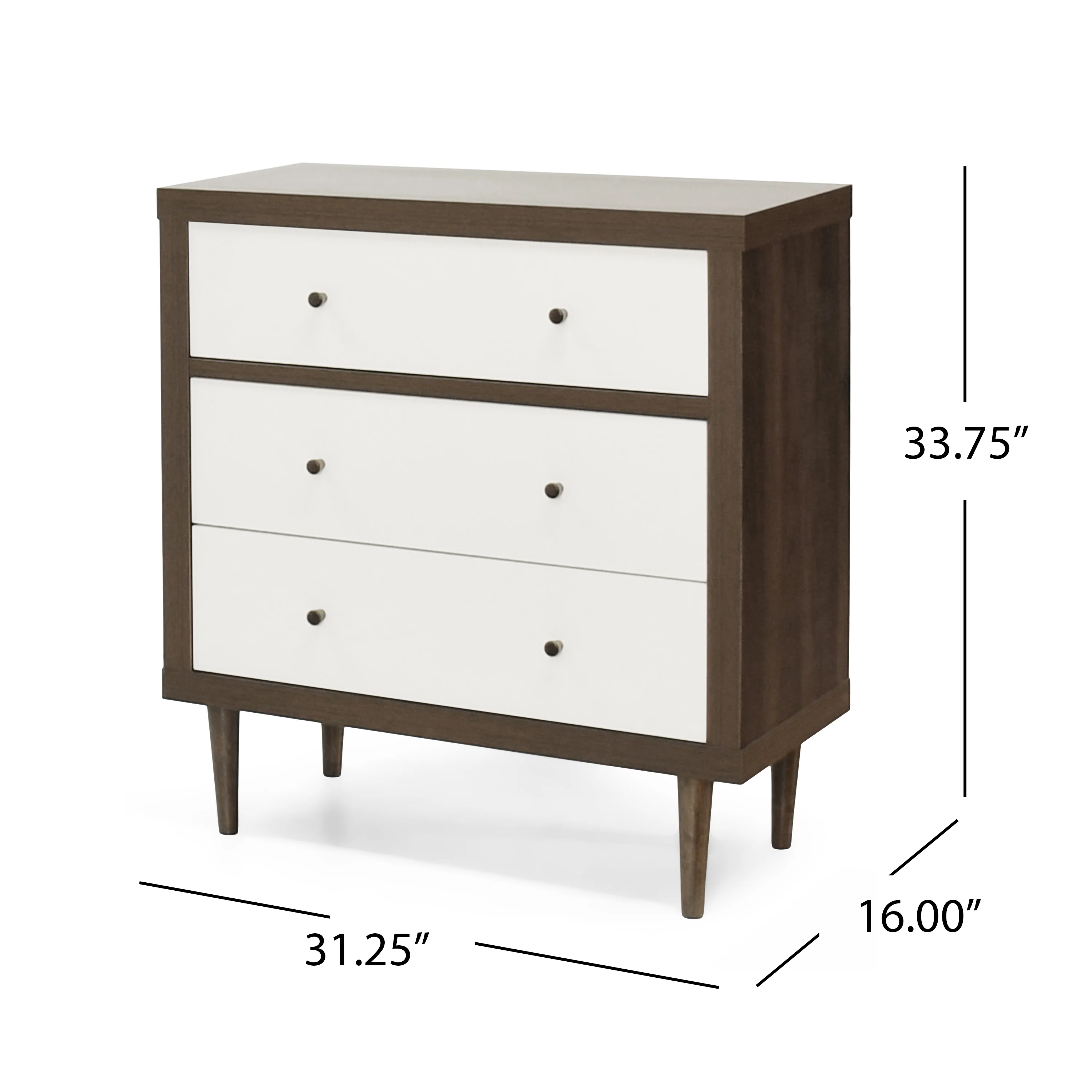 Farhart Mid Century Modern 3 Drawer Chest - furnishings