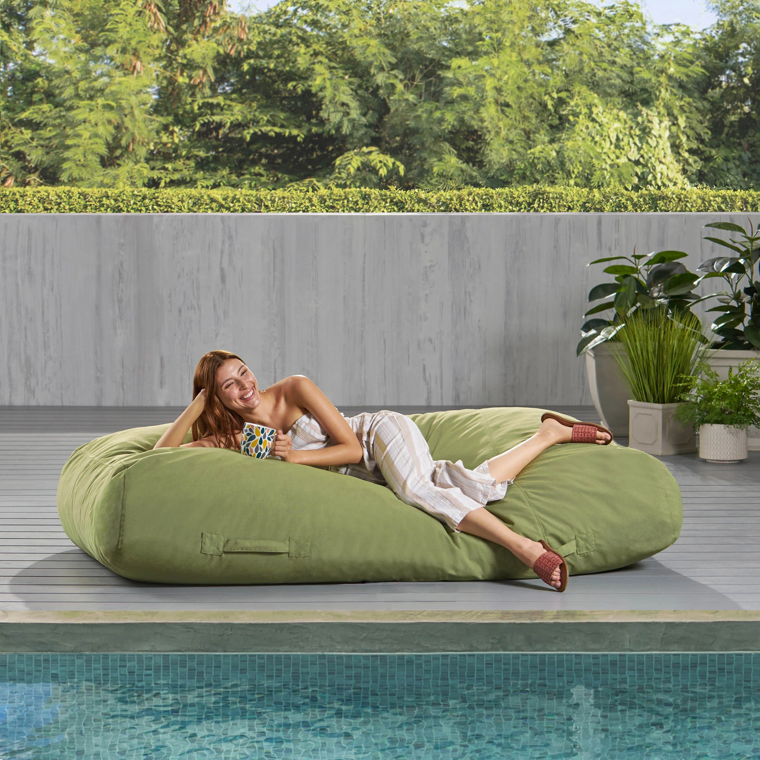 Arcelia Outdoor Water Resistant 6X3 Lounger Bean Bag - furnishings