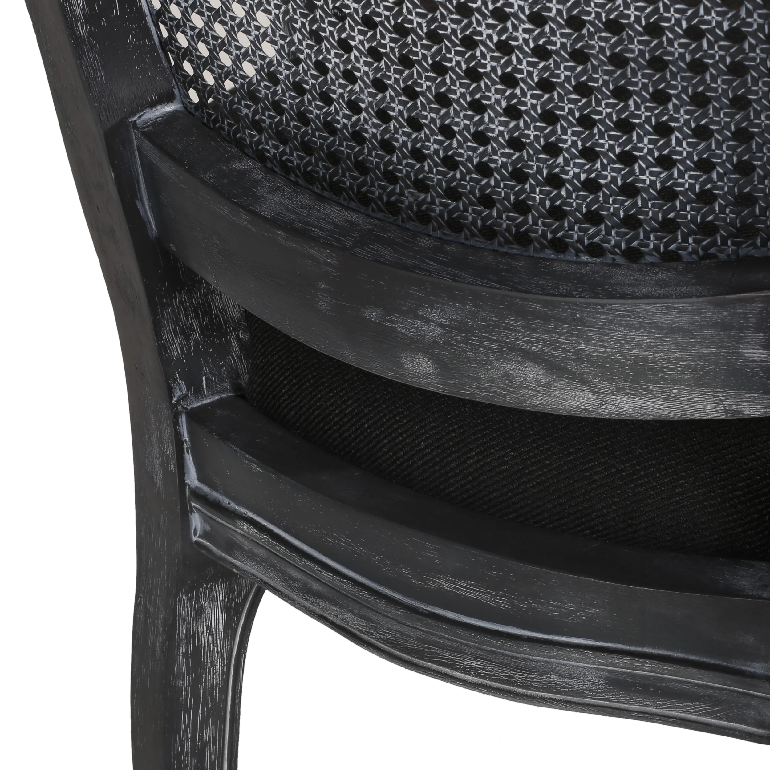 Fescue French Country Fabric Upholstered Wood and Cane Expandable 7 Piece Dining Set - furnishings