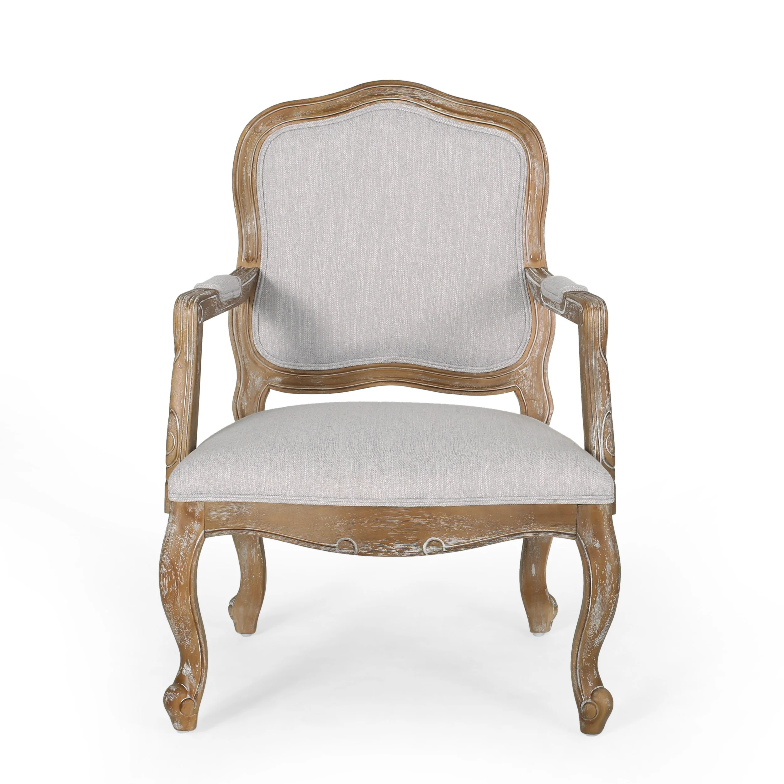 Stene French Country Wood Upholstered Dining Armchair - furnishings