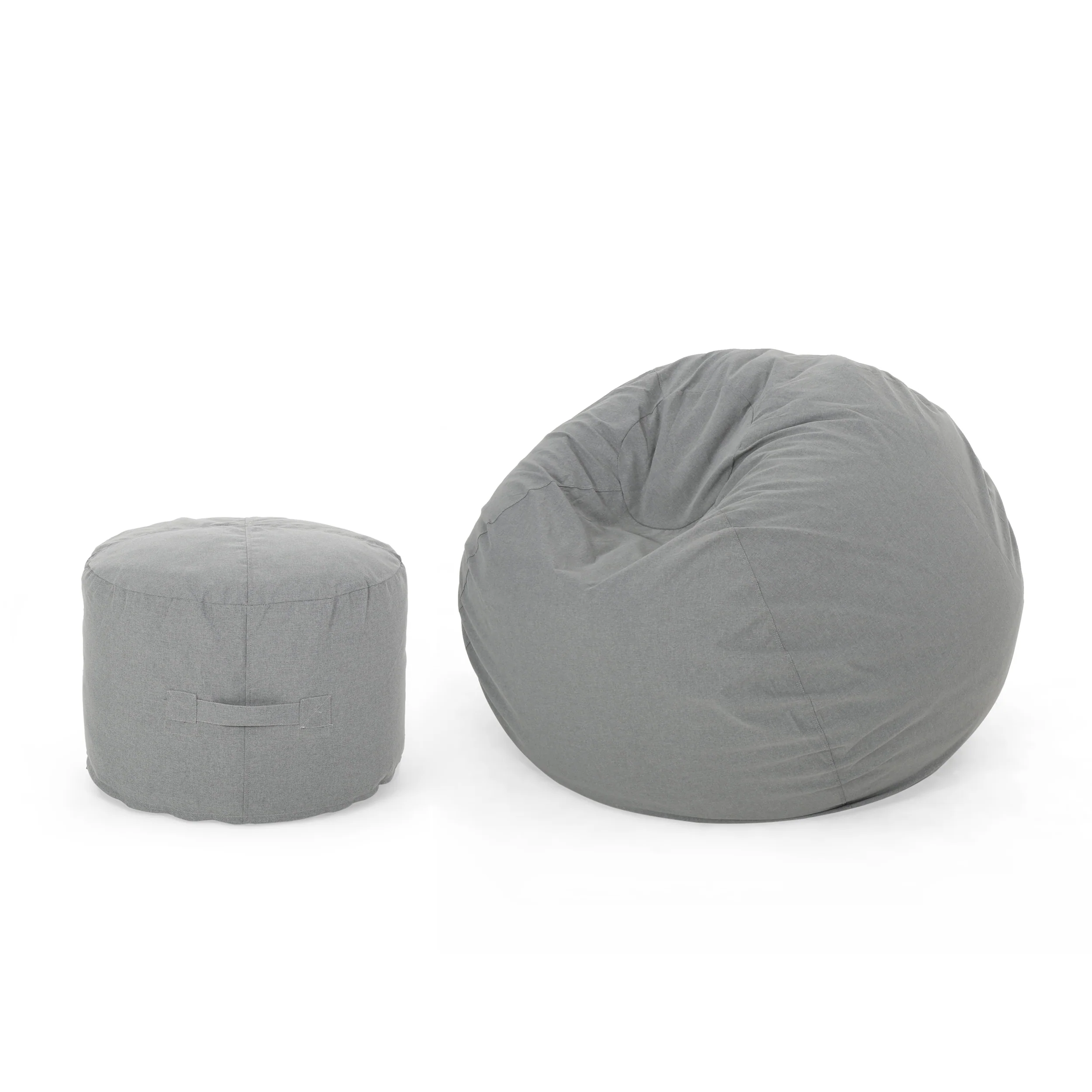 Cavalia Bay Outdoor Water Resistant 4.5 Bean Bag and 2 Ottoman Pouf Set - furnishings