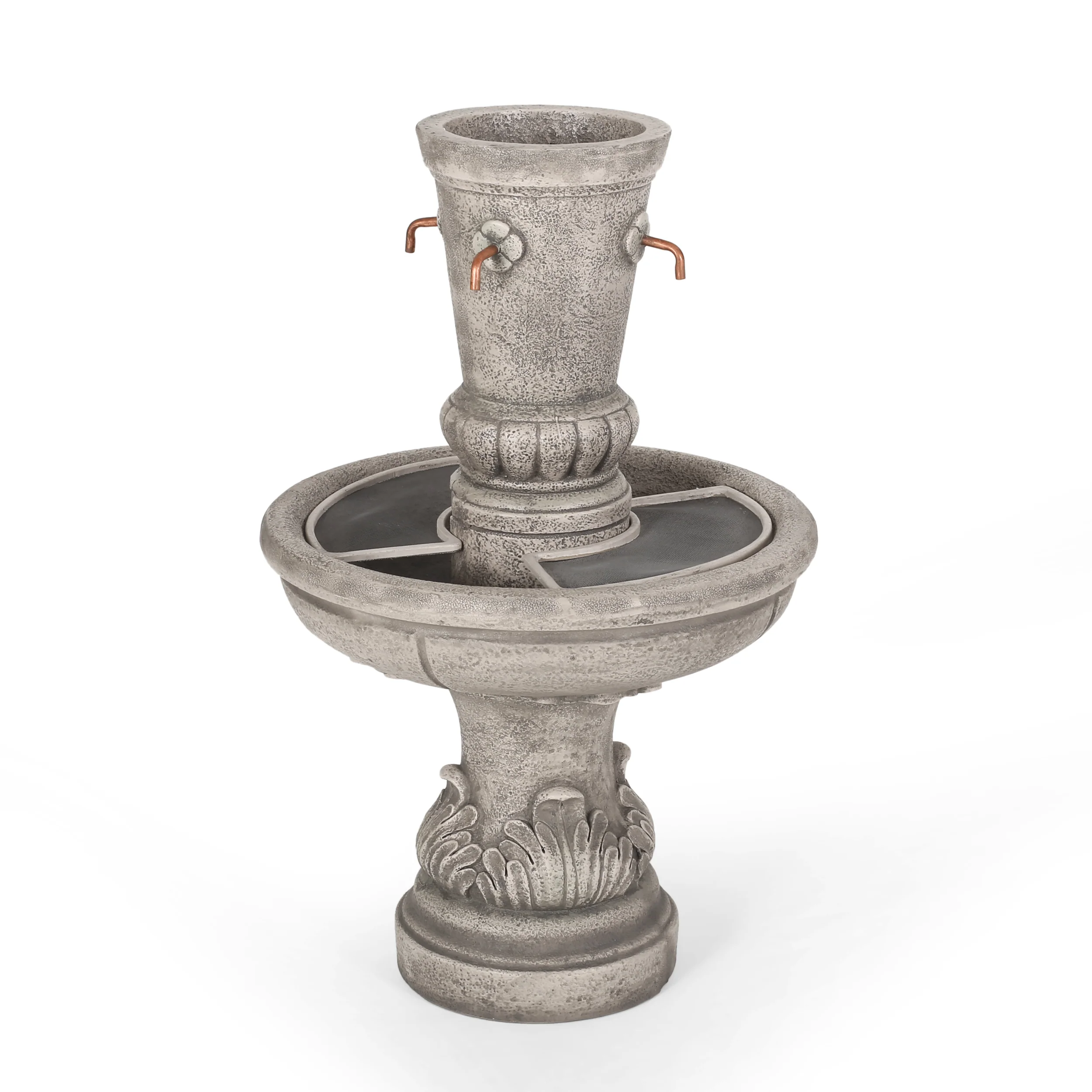 Hyland Outdoor 4 Spout Fountain, Light Brown - furnishings
