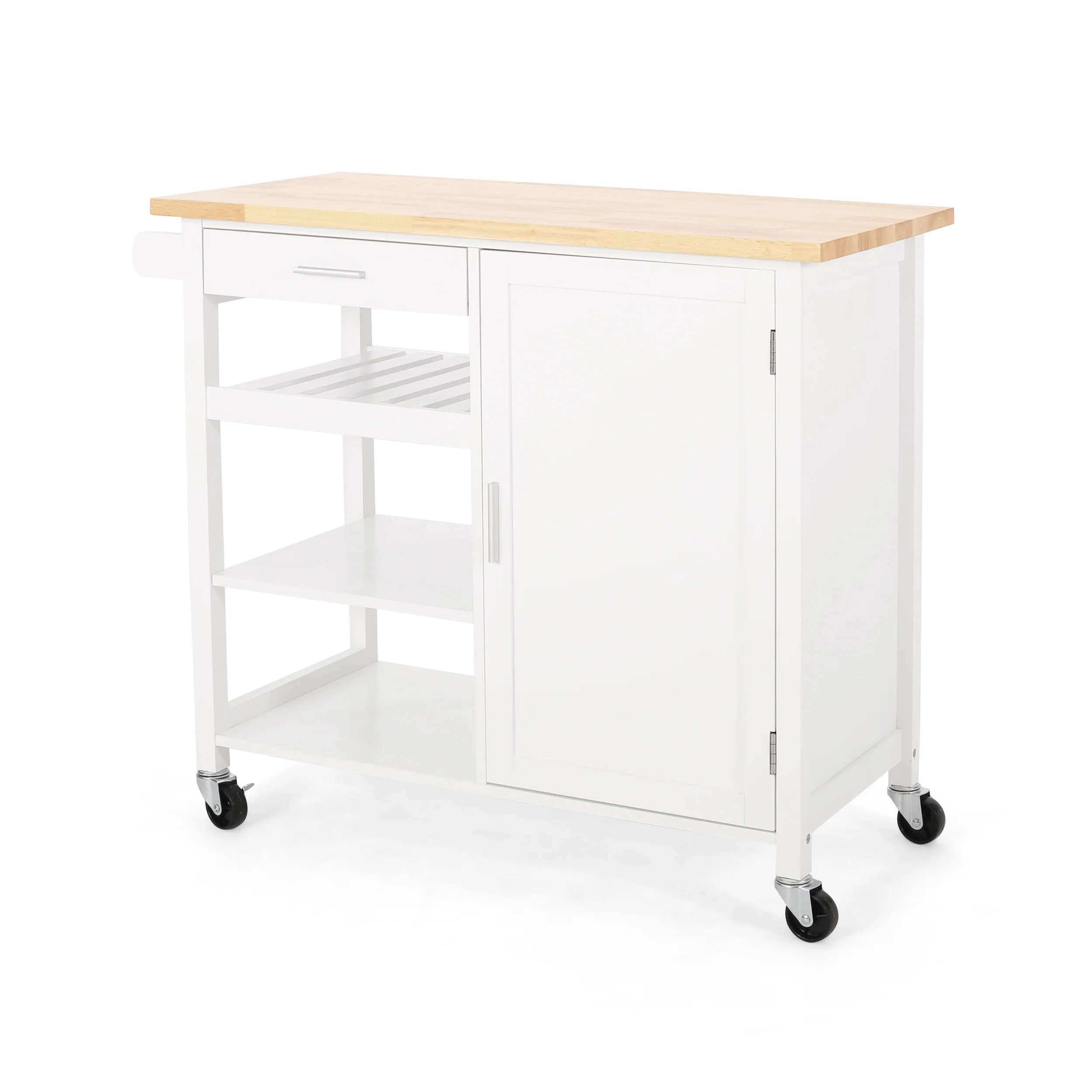 Carmelina Contemporary Kitchen Cart with Wheels - furnishings
