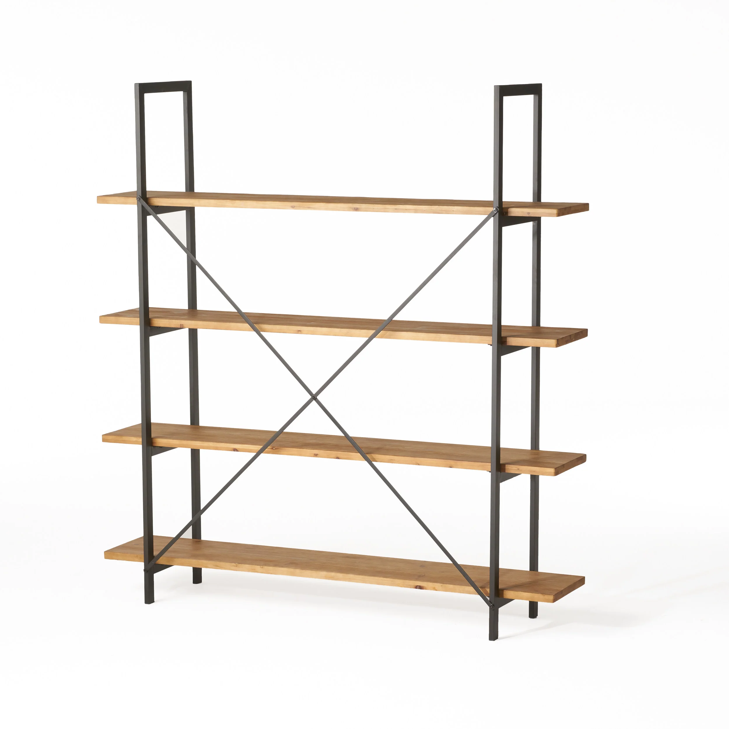 Elizabeth Industrial 4 Shelf Firwood Bookcase - furnishings
