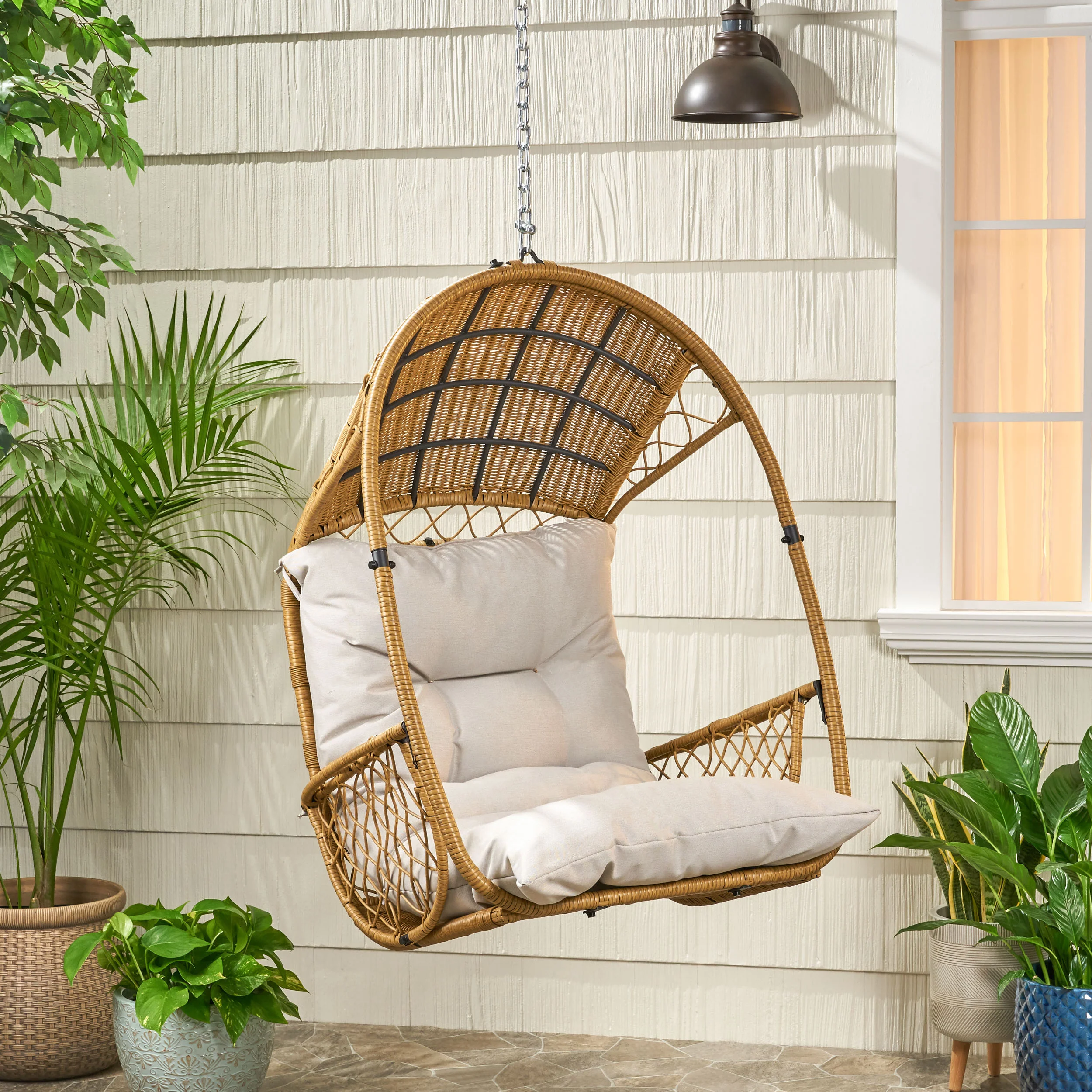 Primo Wicker Hanging Basket Chair (No Stand) - furnishings