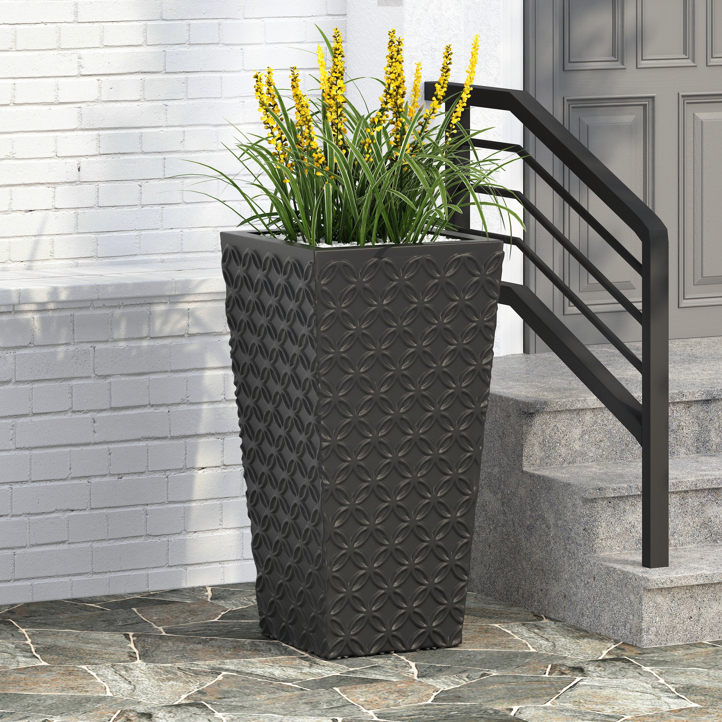 Beadles Outdoor Cast Stone Planter - furnishings