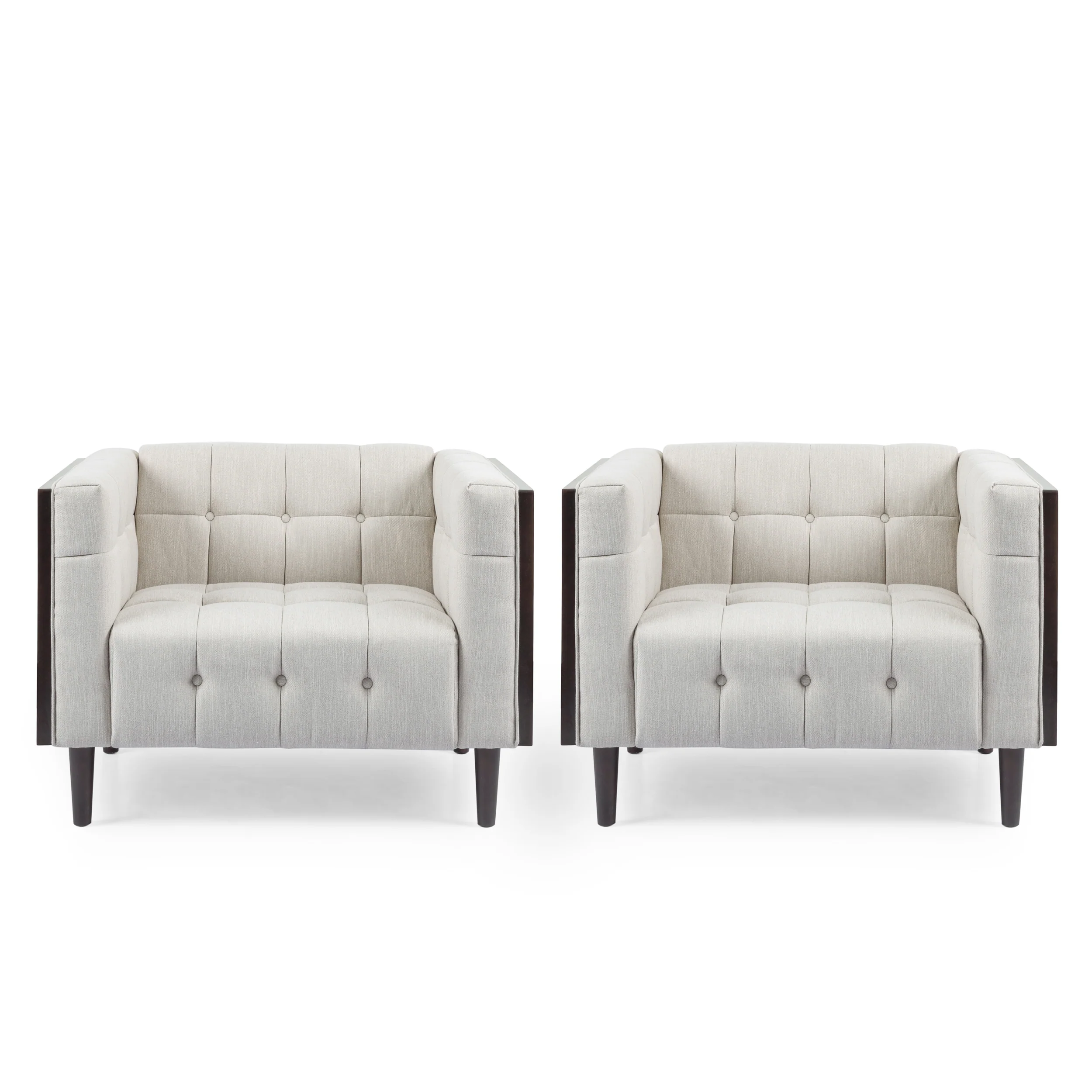 Croton Contemporary Tufted Club Chairs, Set of 2 - furnishings