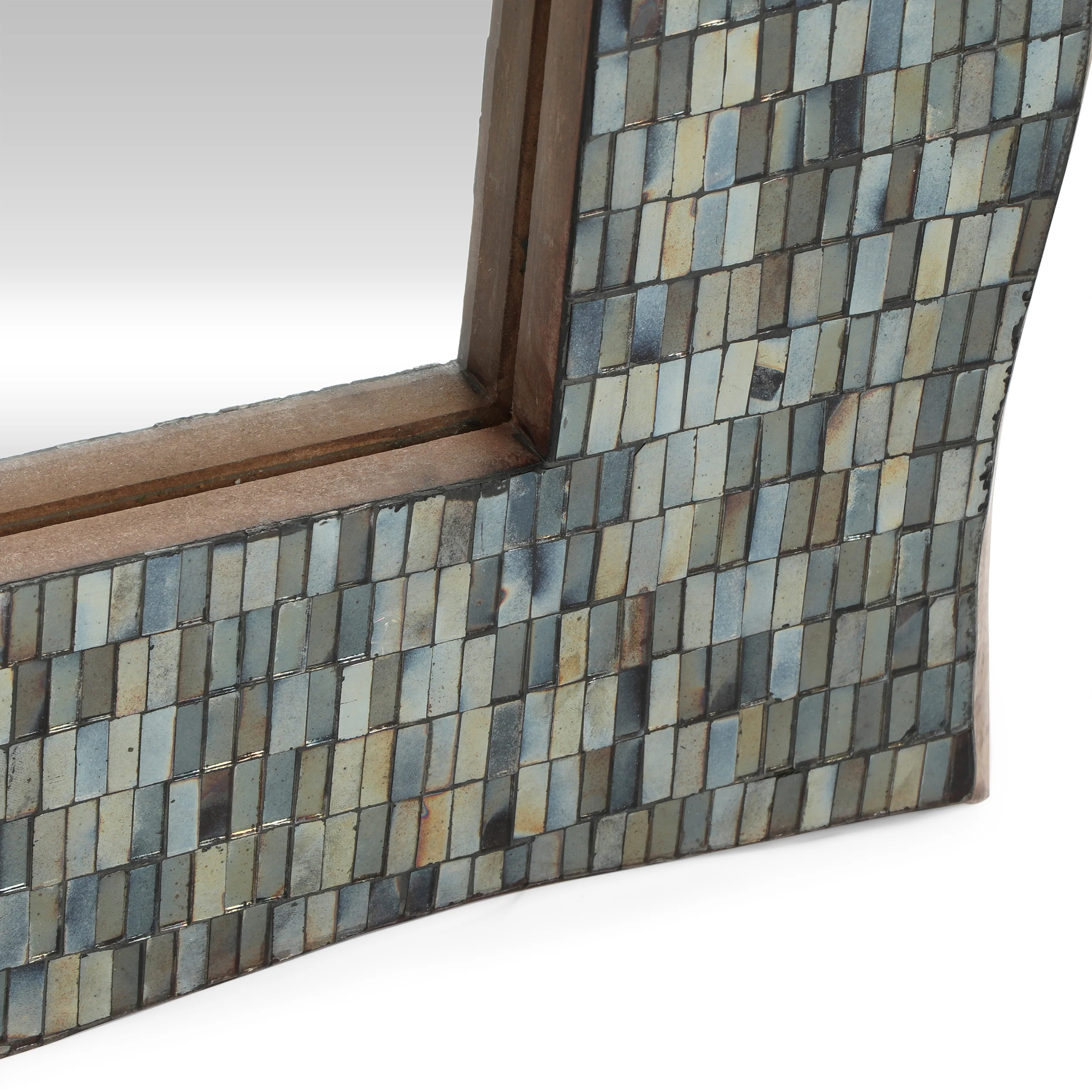 Farmdale Boho Handcrafted Rectangular Mosaic Wall Mirror, Golden Brown - furnishings