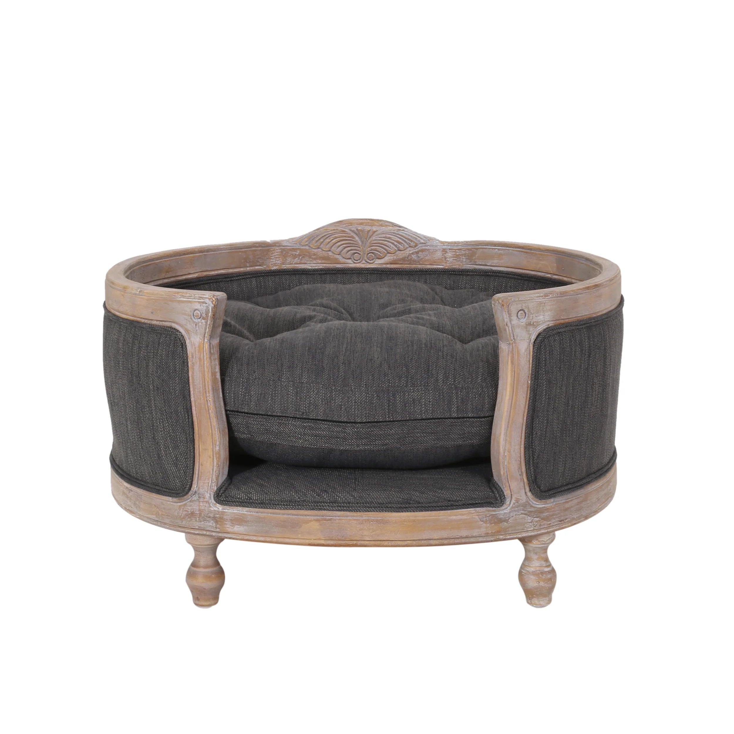 Burgos Contemporary Upholstered Medium Pet Bed with Wood Frame - furnishings