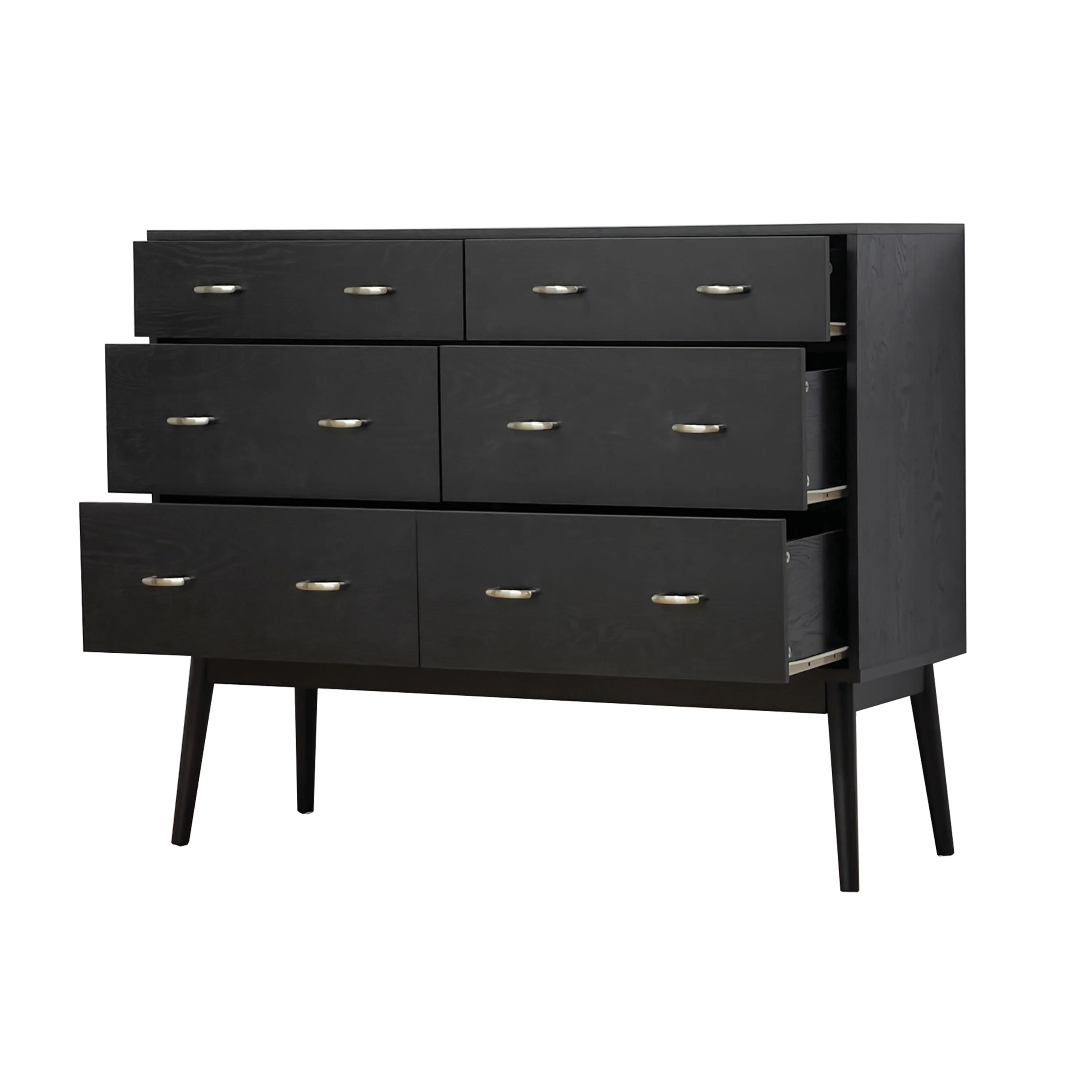 Wilbur Mid Century Wooden 6 Piece Bedroom Set - furnishings