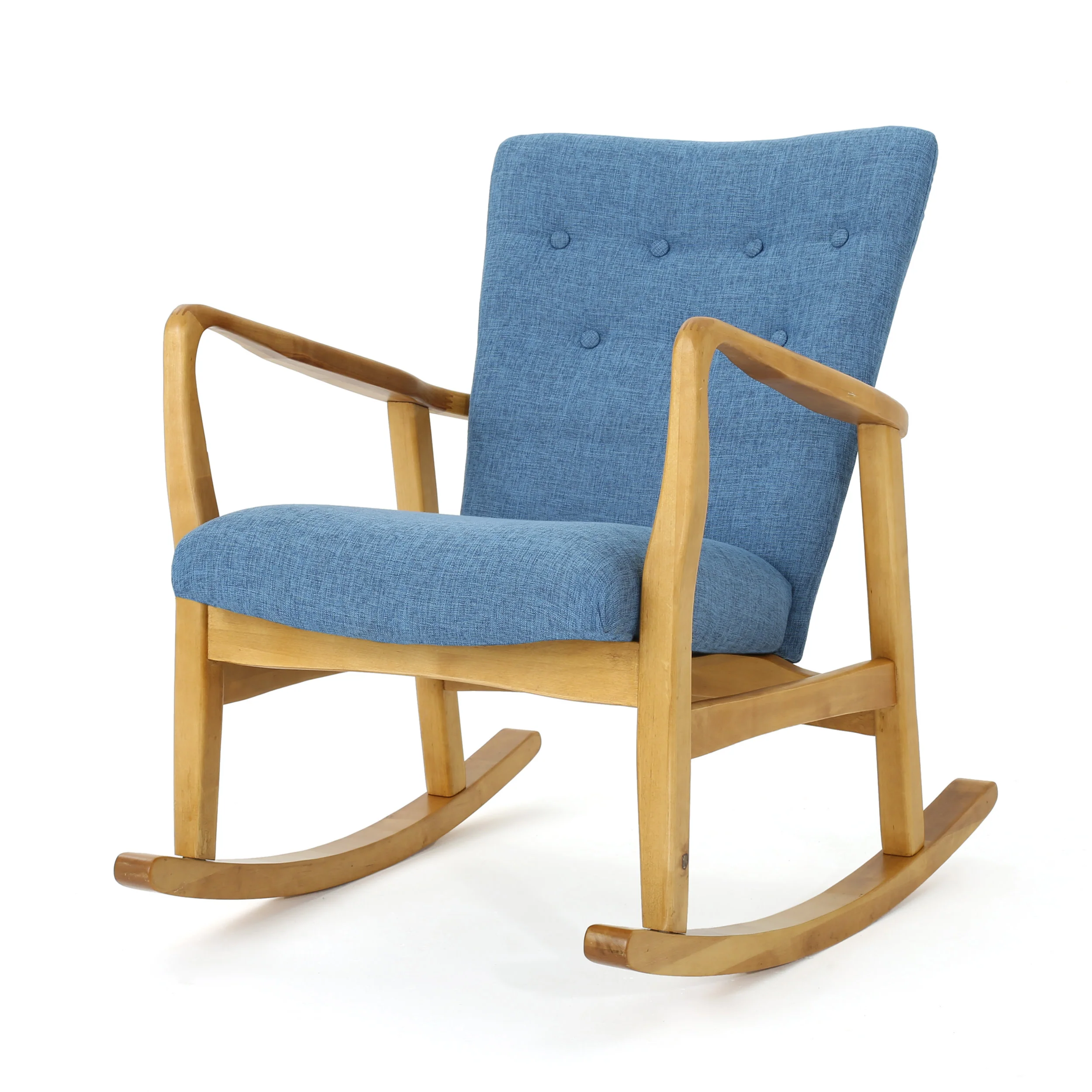 Collin Mid Century Fabric Rocking Chair - furnishings