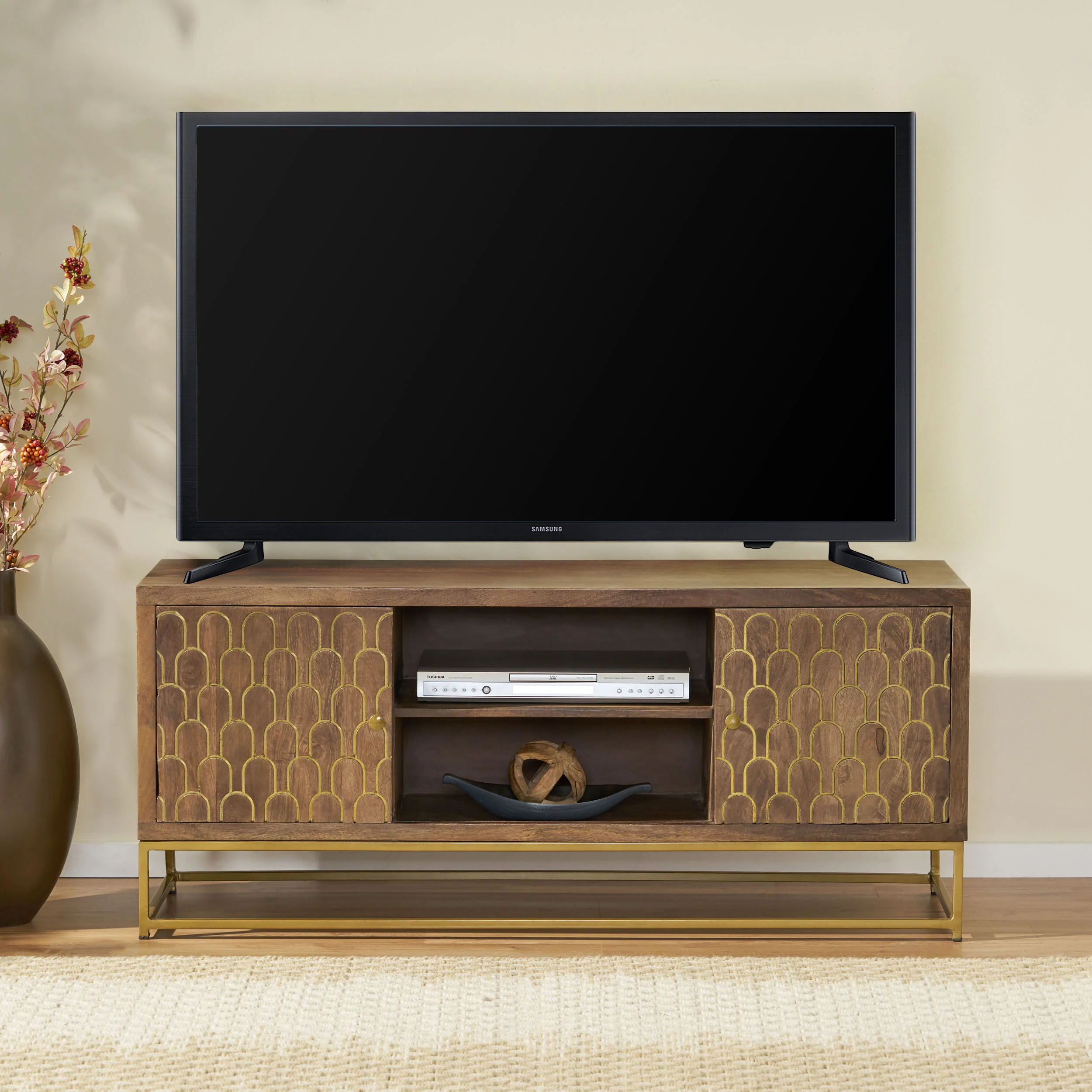 Javayah Contemporary Wooden TV Stand - furnishings