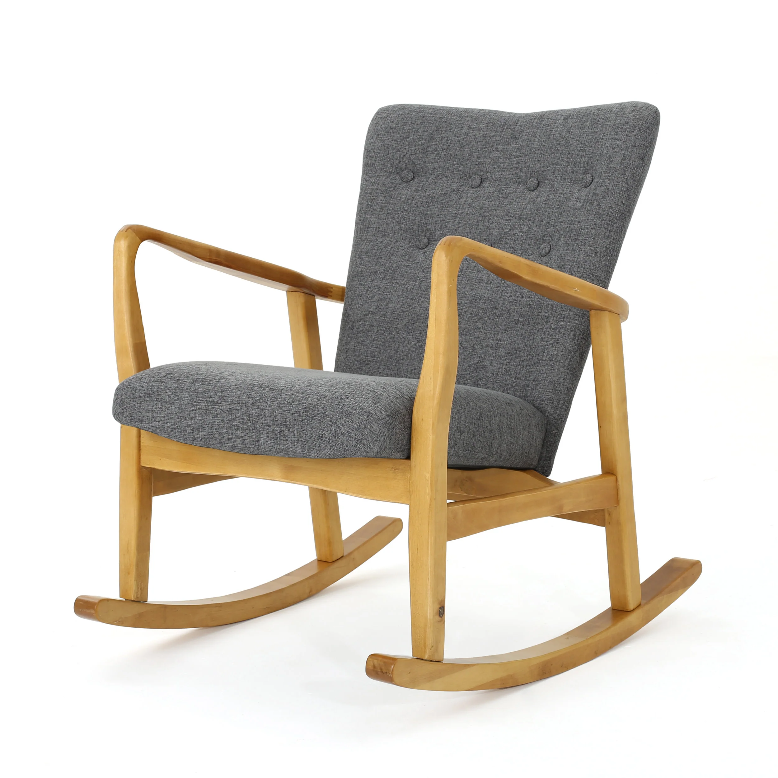 Collin Mid Century Fabric Rocking Chair - furnishings