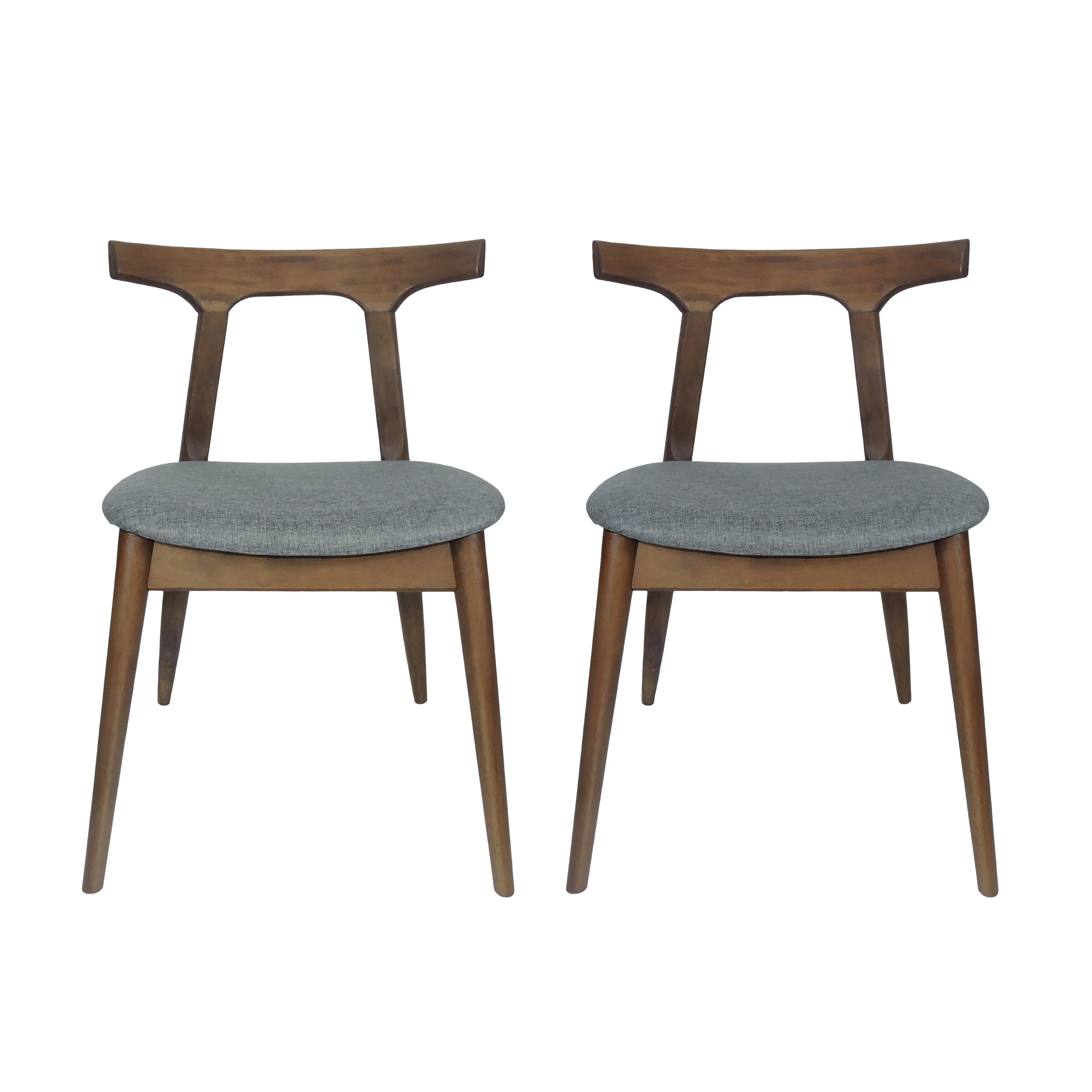 Danmore Mid Century Modern Fabric Upholstered Dining Chairs, Set of 2 - furnishings