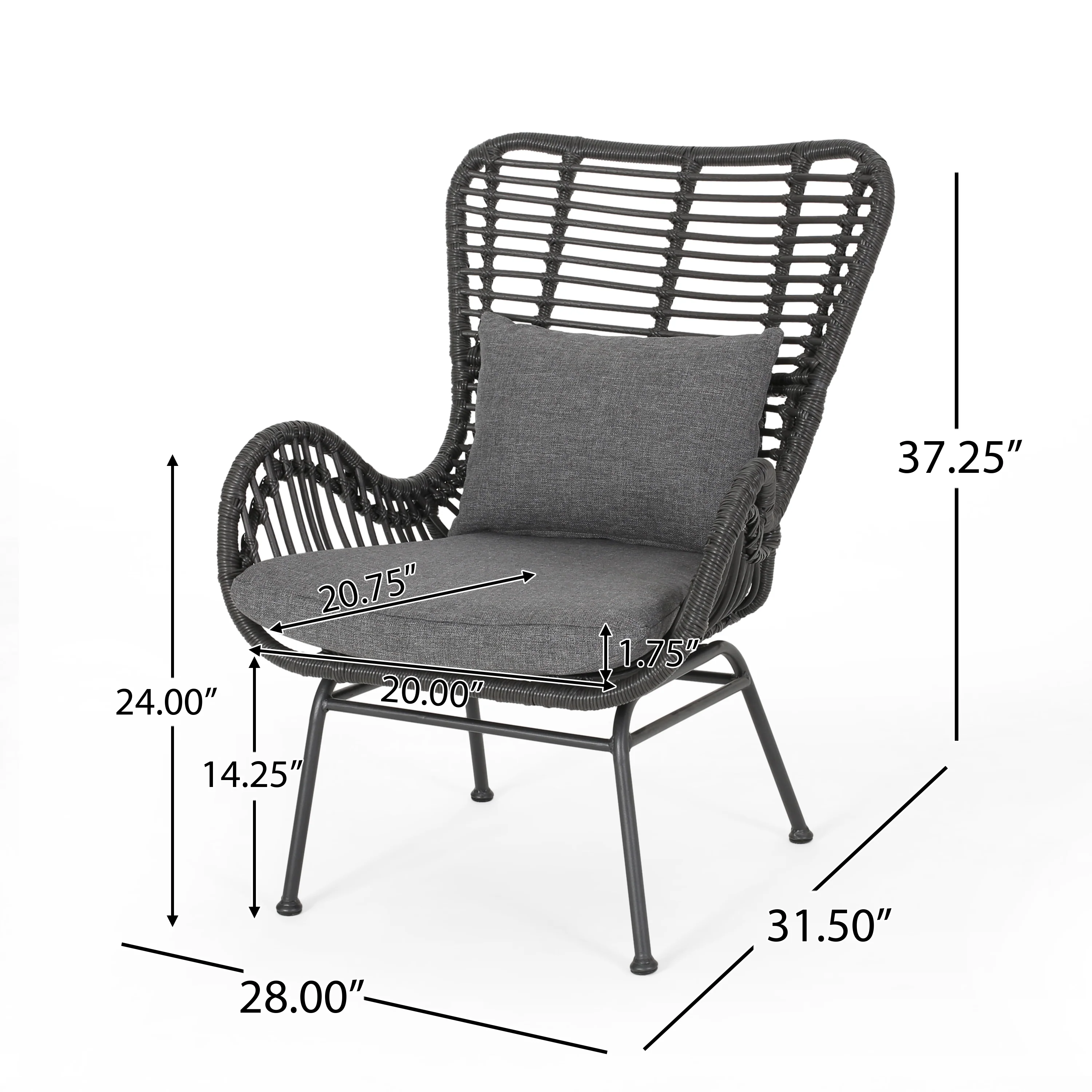 Izidro Indoor Boho Modern Wicker 4 Piece Club Chair and Ottoman Set - furnishings